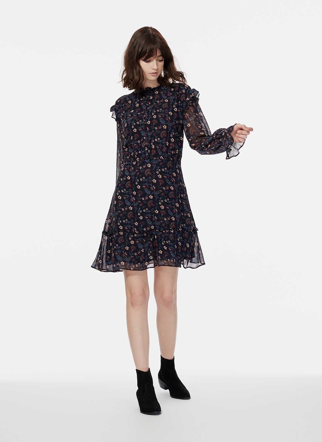 Floral Silk Chiffon Dress Brora