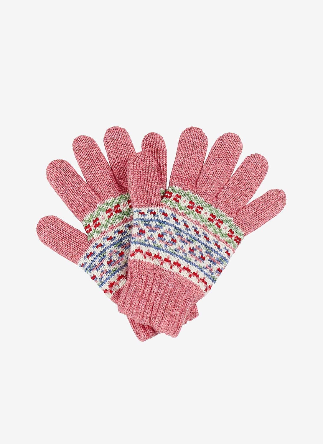 Old Rose Cashmere Fair Isle Gloves Children Accessories Brora