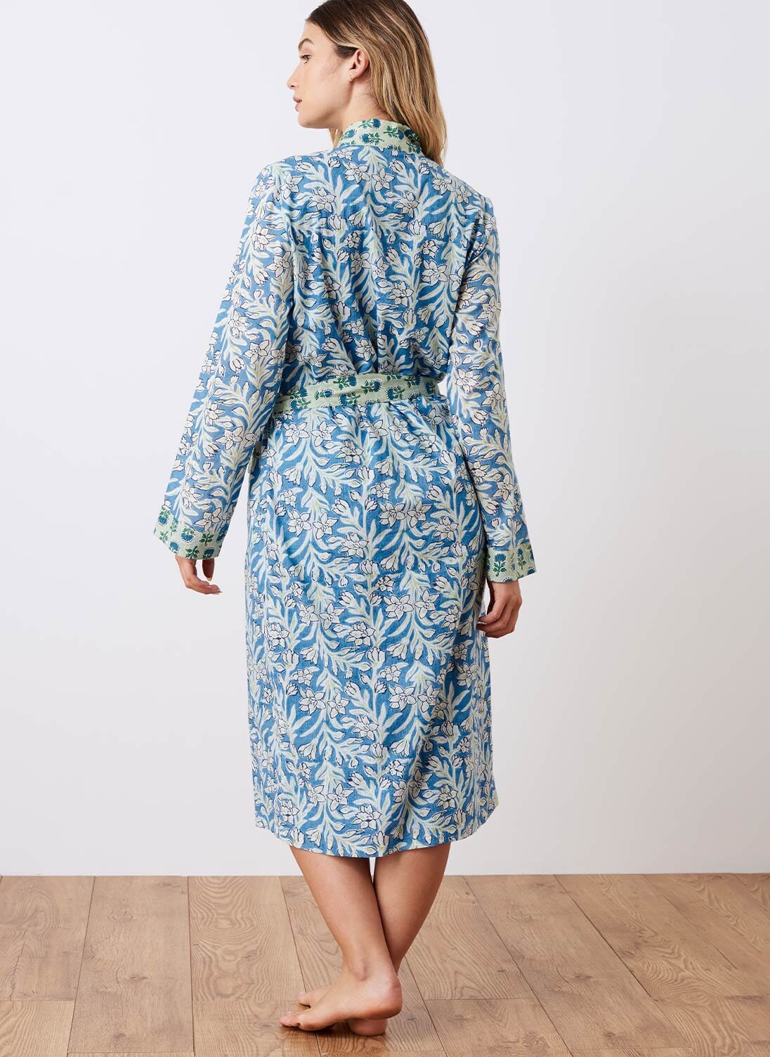 Organic Cotton Floral Dressing Gown Women's Nightwear Brora