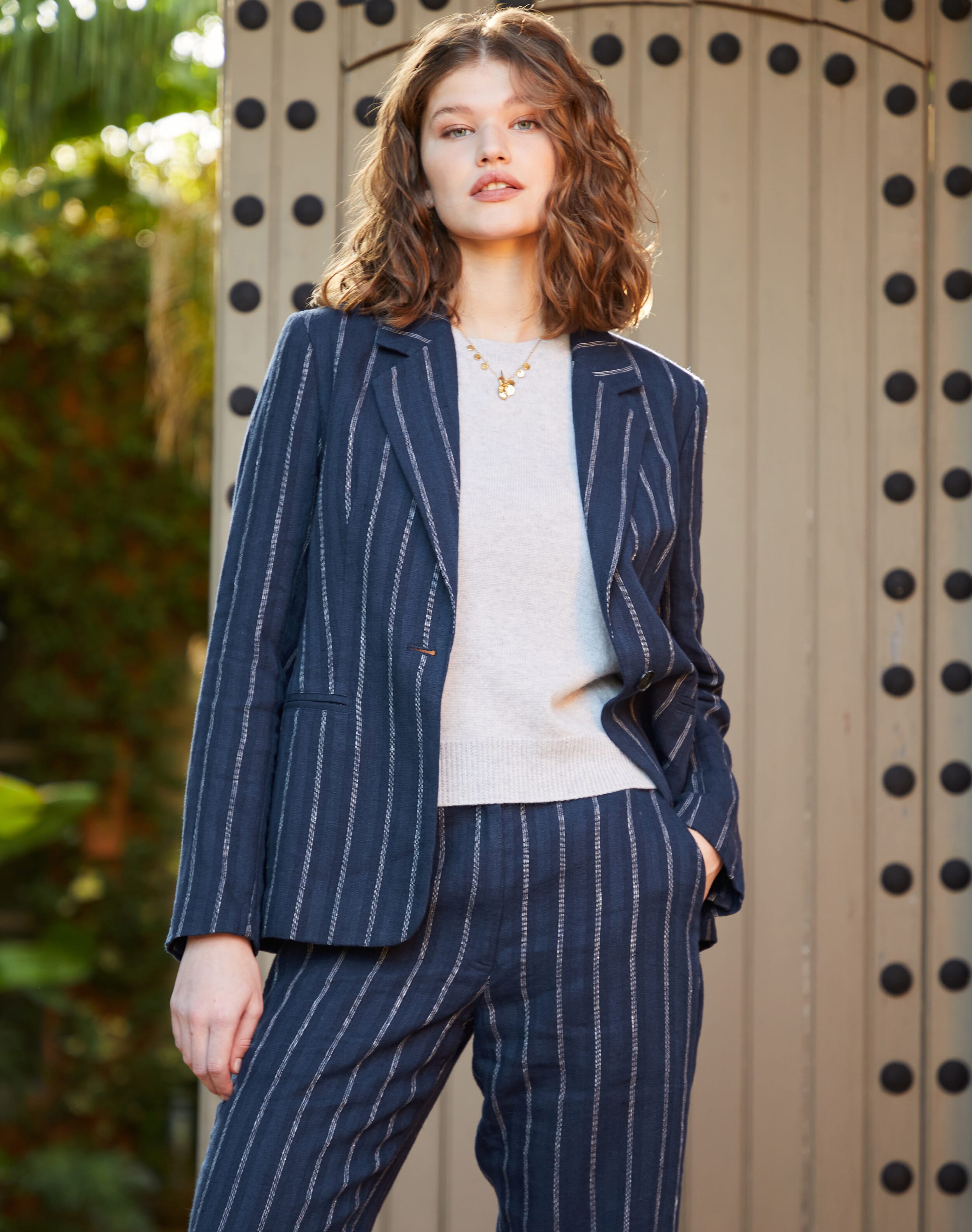 Brora Stripe Linen Blazer