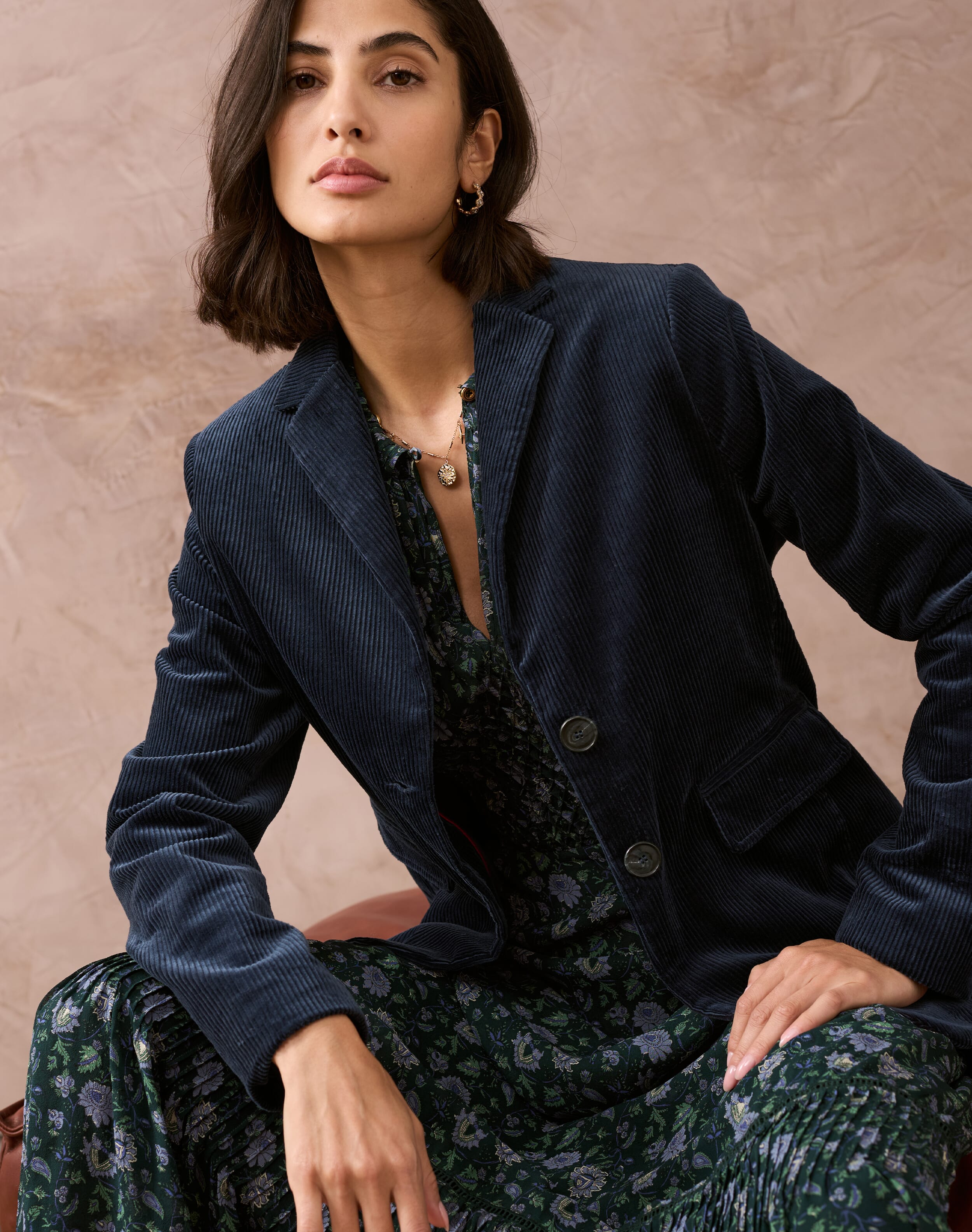 Brora Corduroy Blazer Ink