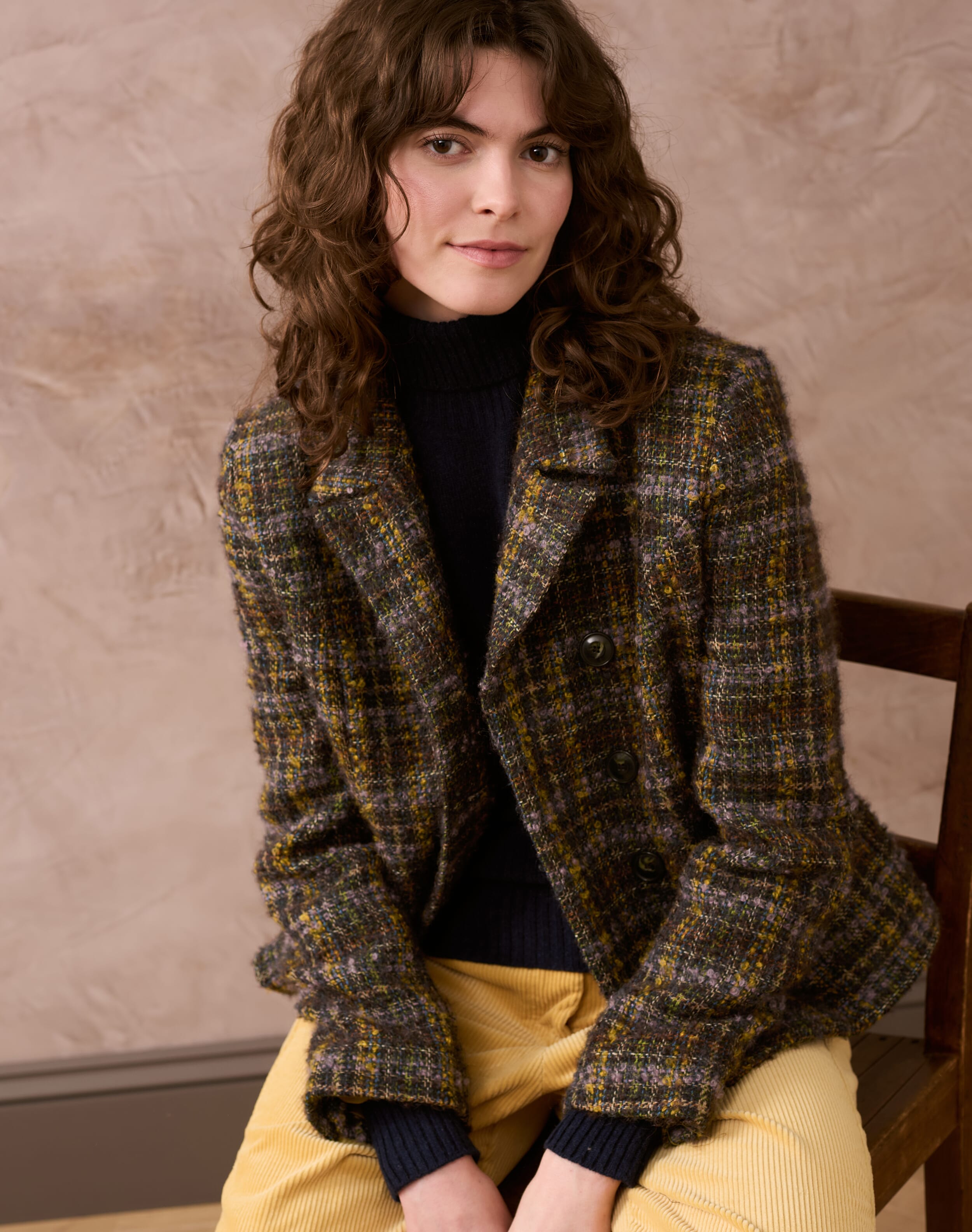 Women's Scottish Mohair Wool Jacket in Peat | Brora Sale