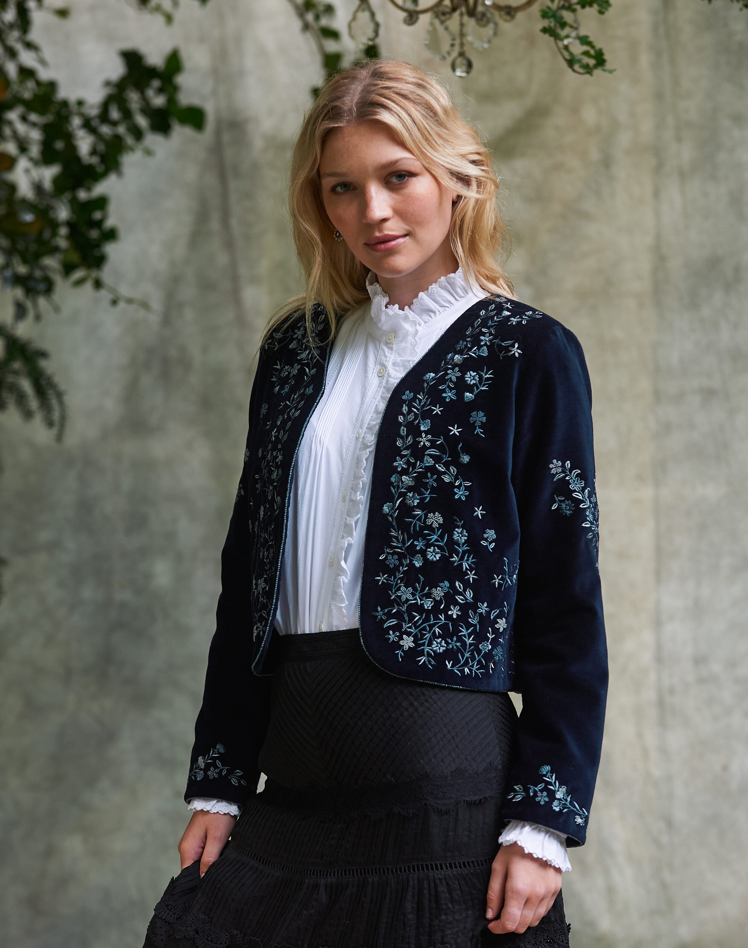 Brora Embroidered Velvet Jacket