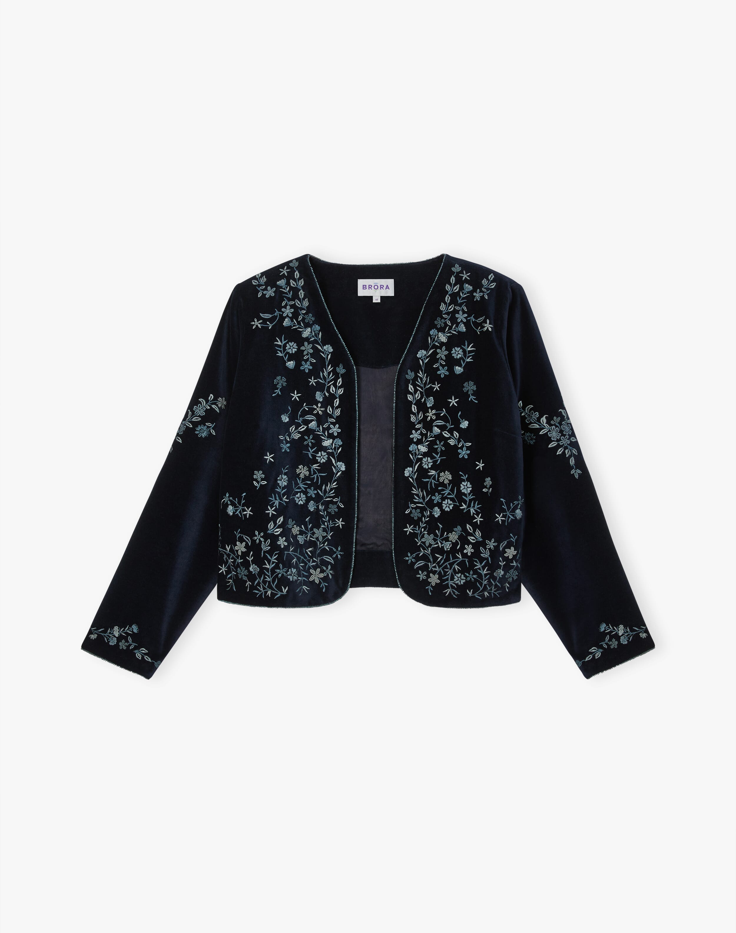 Women's Embroidered Velvet Jacket in Midnight | Brora Sale