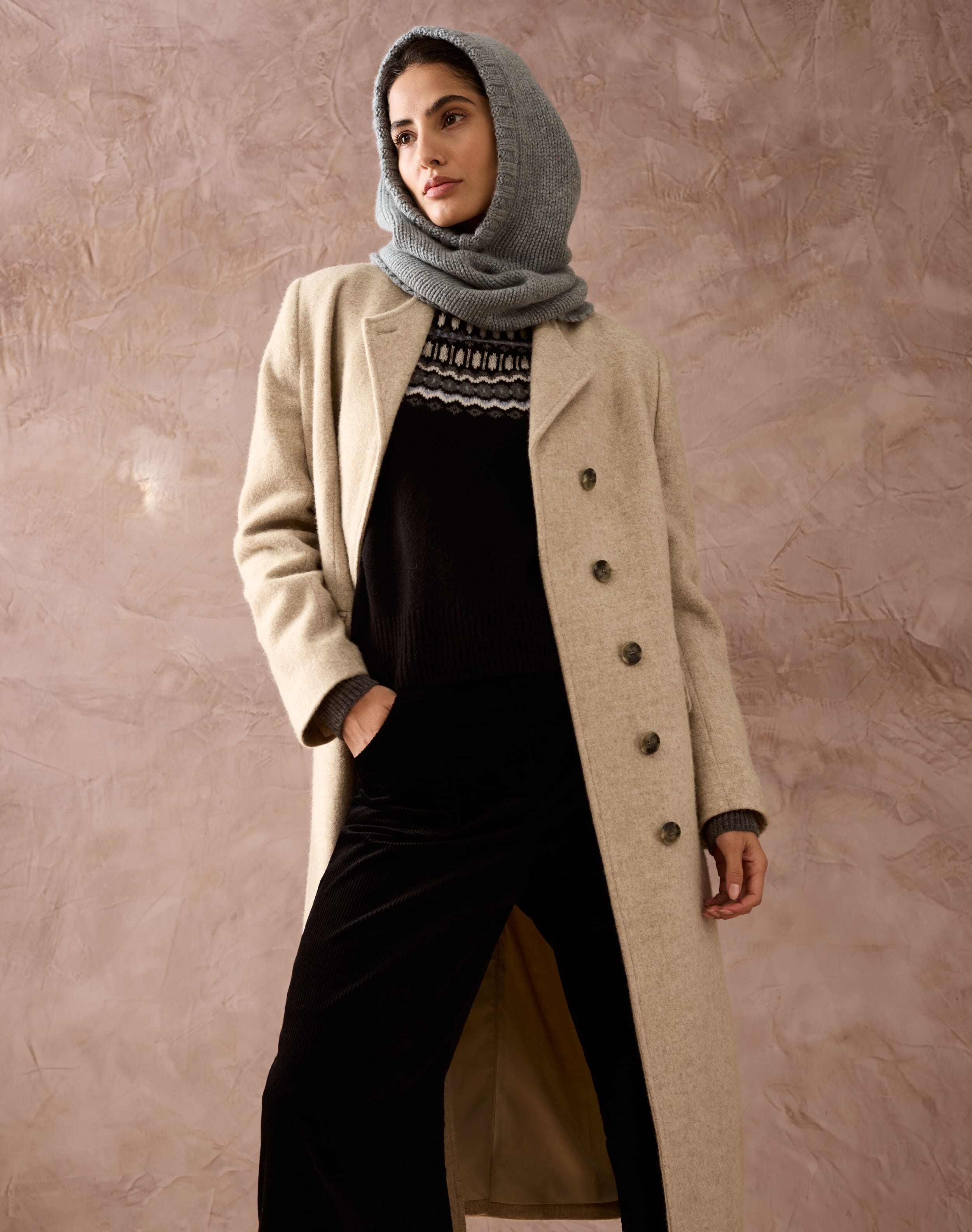 【GENERAL IDEA】New Classic Wool Handmade Long Coat OATMEAL IROINNID Trench Coat for Women Winter Warm Woolen Classic