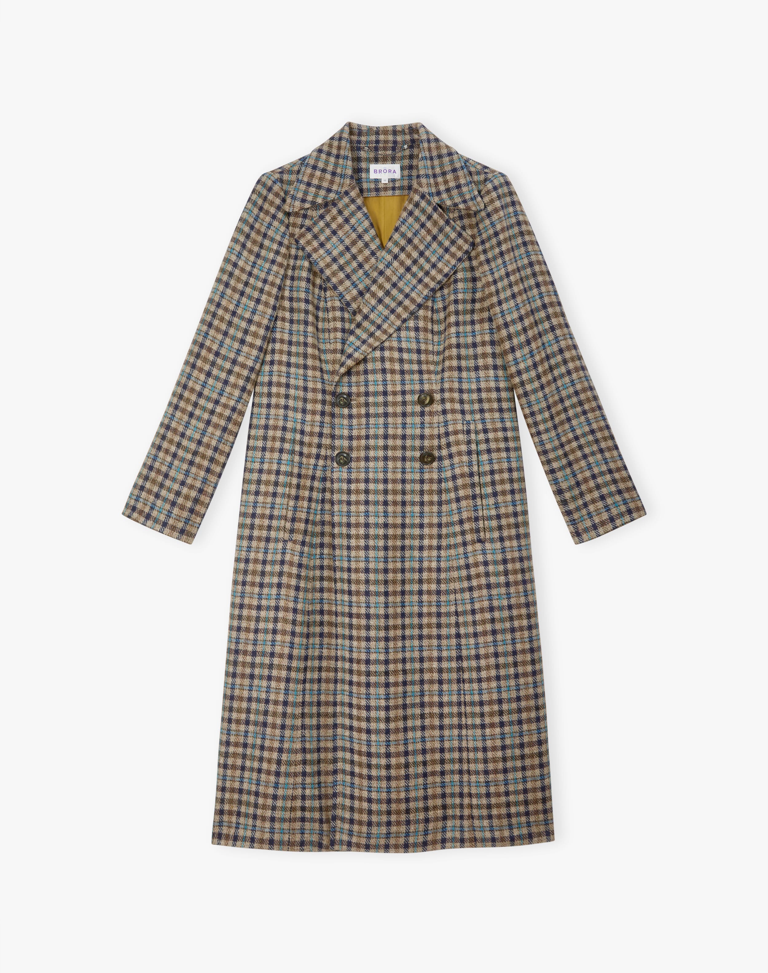 ジャケット・アウター WOOL CHECK TRENCH COAT Women's Gray Check Wool Trench Coat | ME+EM