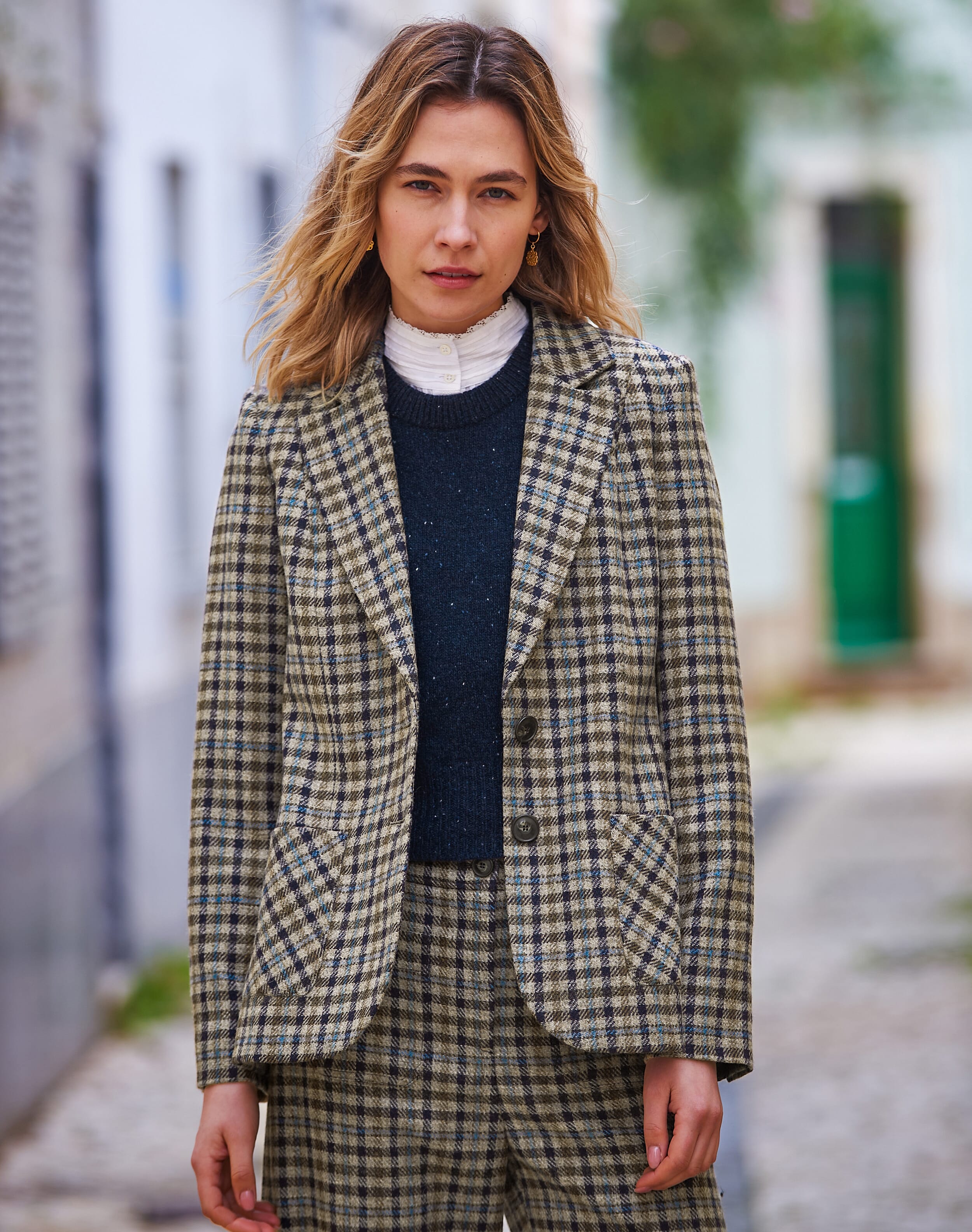 Brora Check Wool Jacket Ash