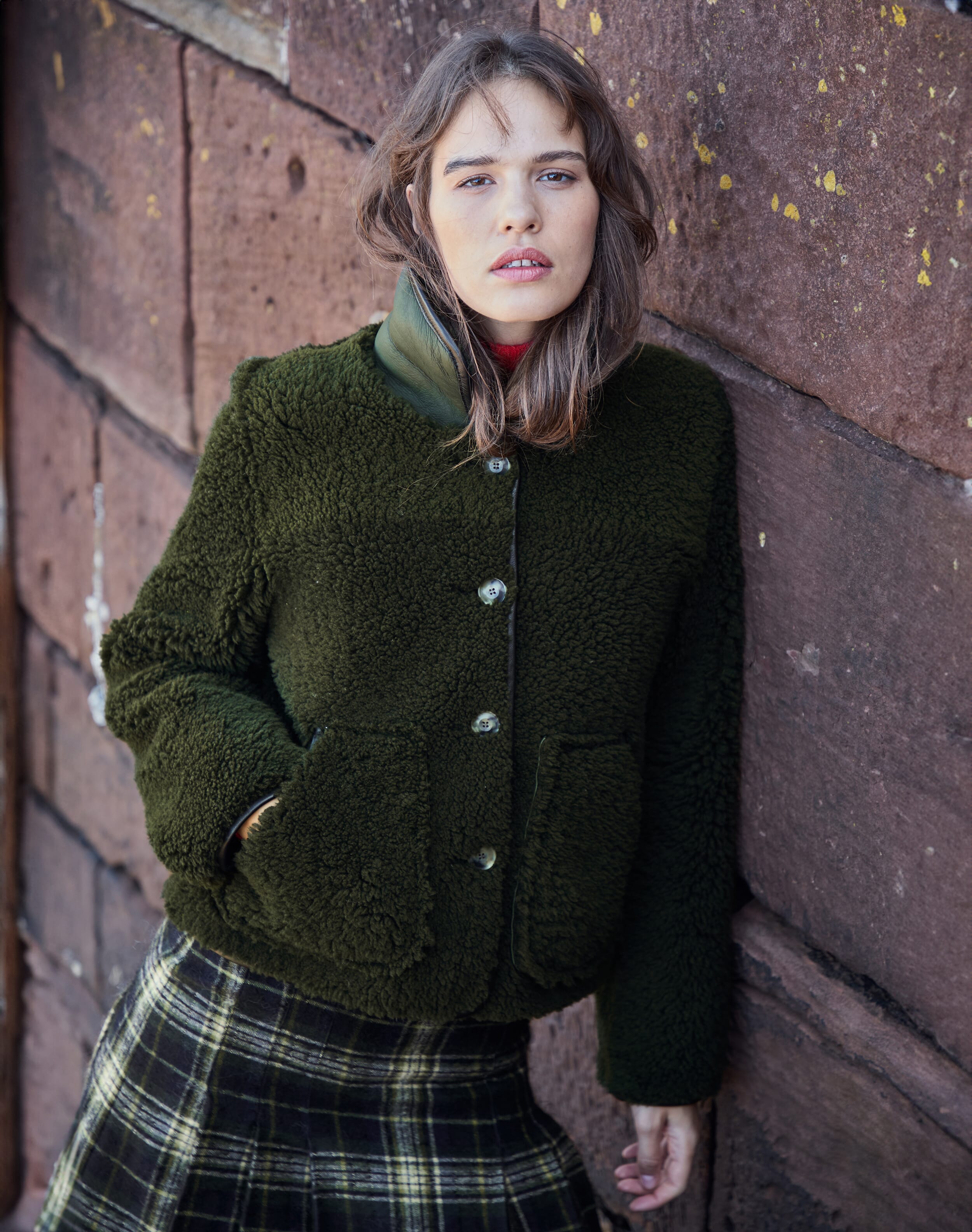 Sheepskin Jacket in Forest | Women's Coats & Jackets | Brora