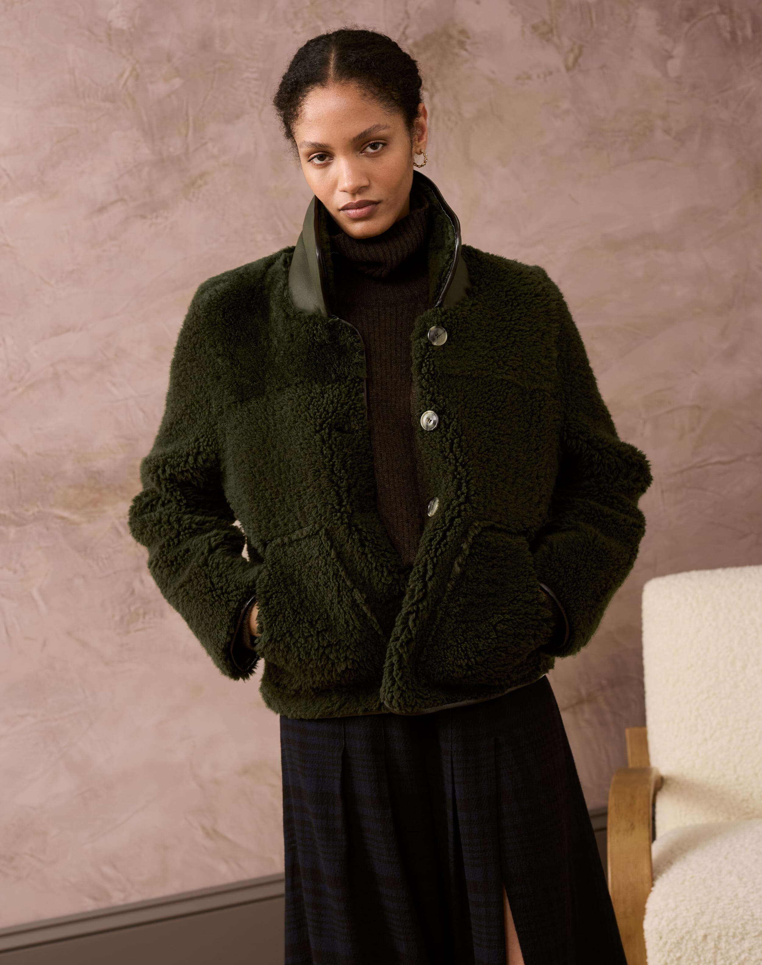 Brora Sheepskin Jacket Forest