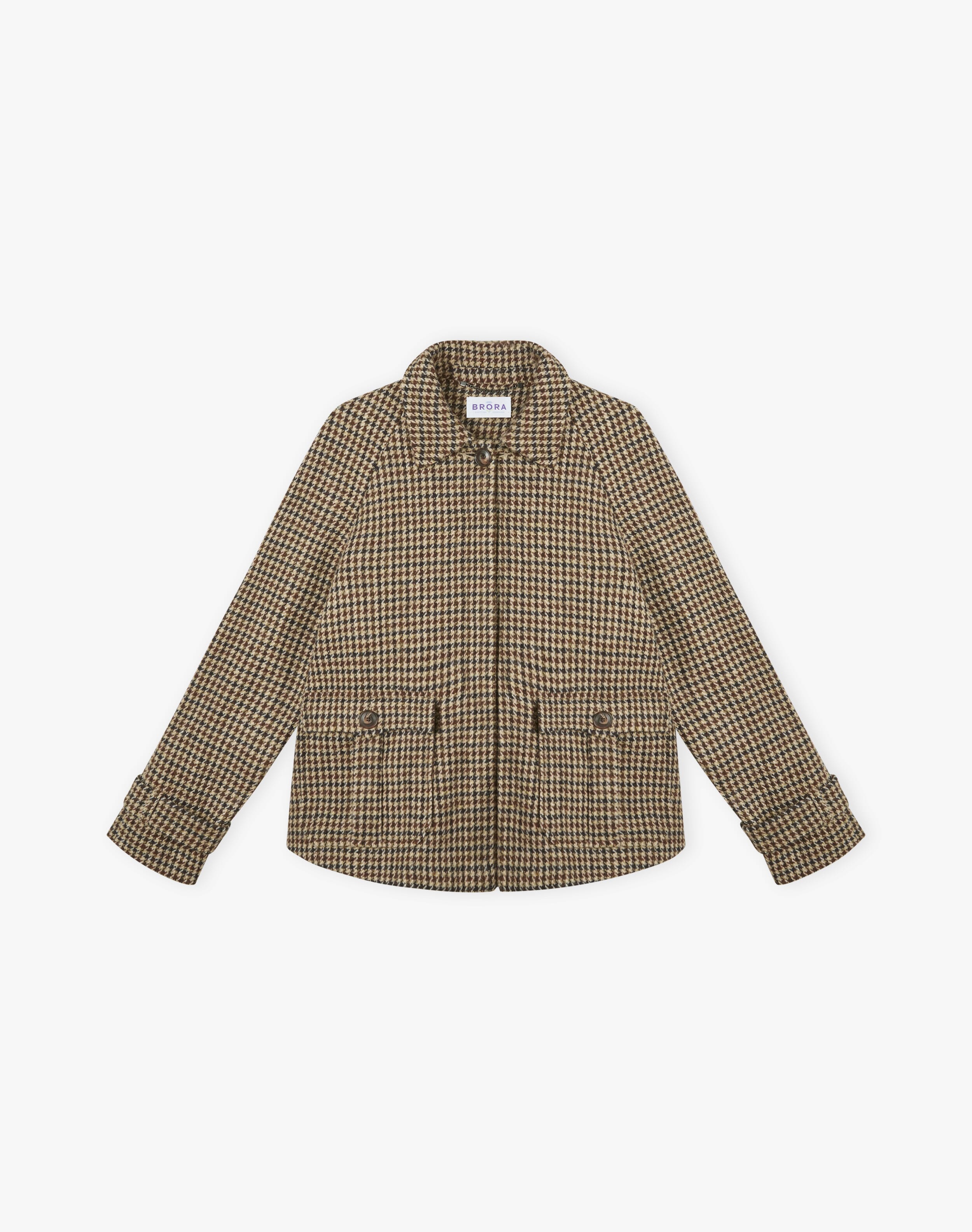 Harris Tweed Swing Jacket | Conker & Oatmeal | Brora Sale