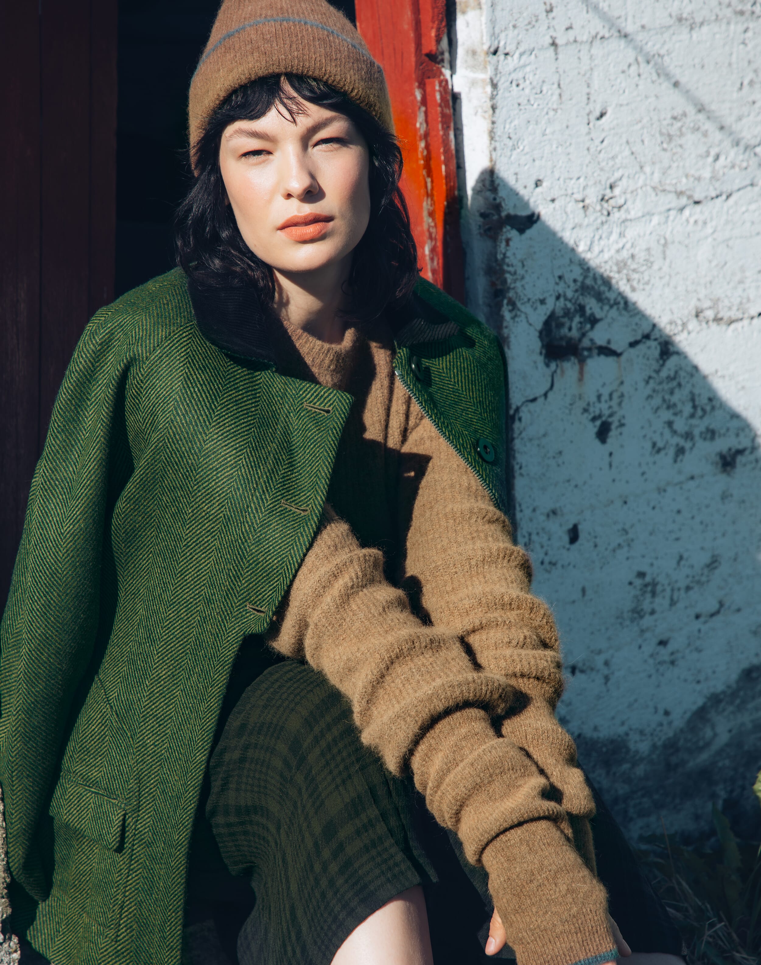 Brora Herringbone Wool Jacket Nettle