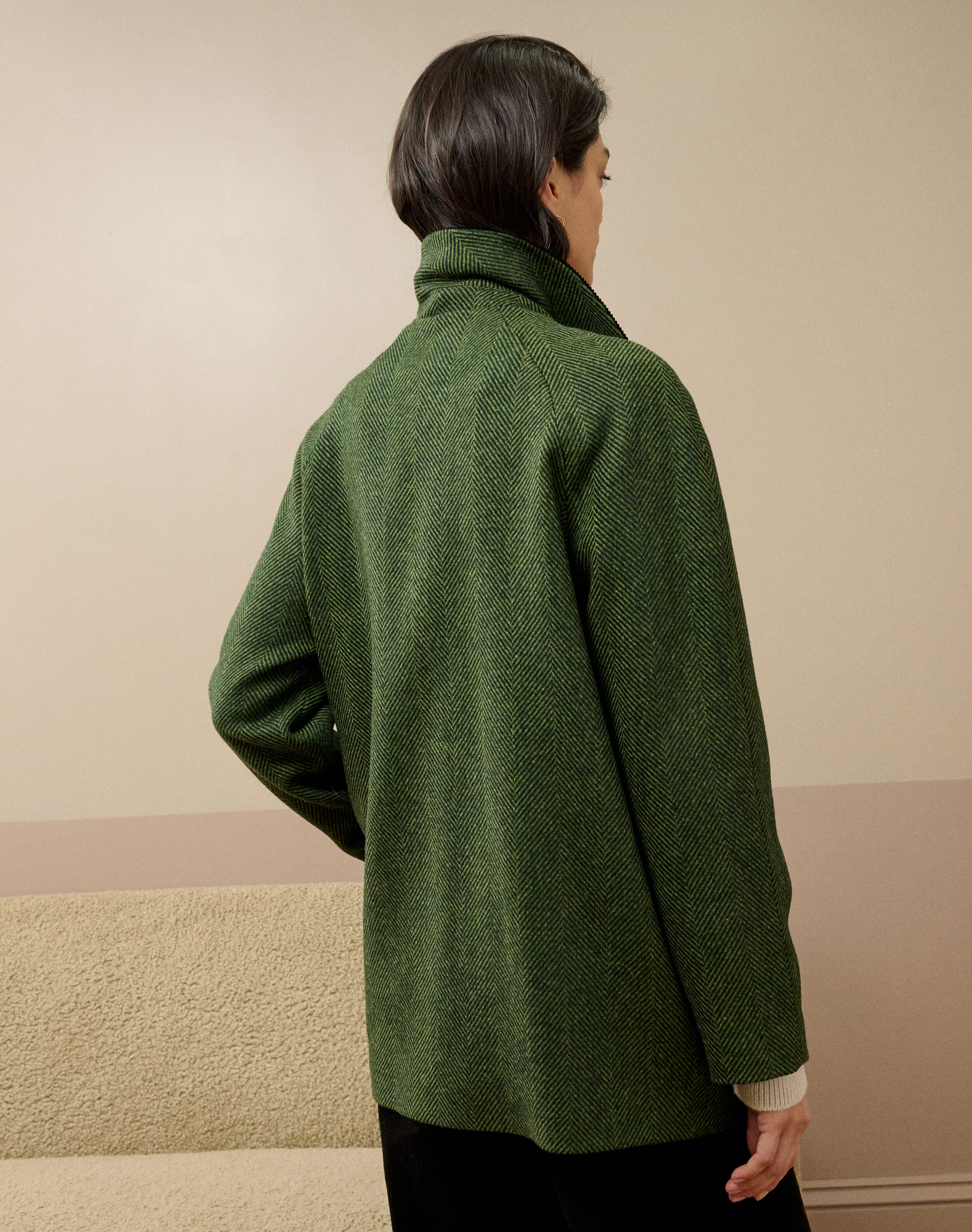 Herringbone Wool Jacket in Nettle | Womenswear | Brora