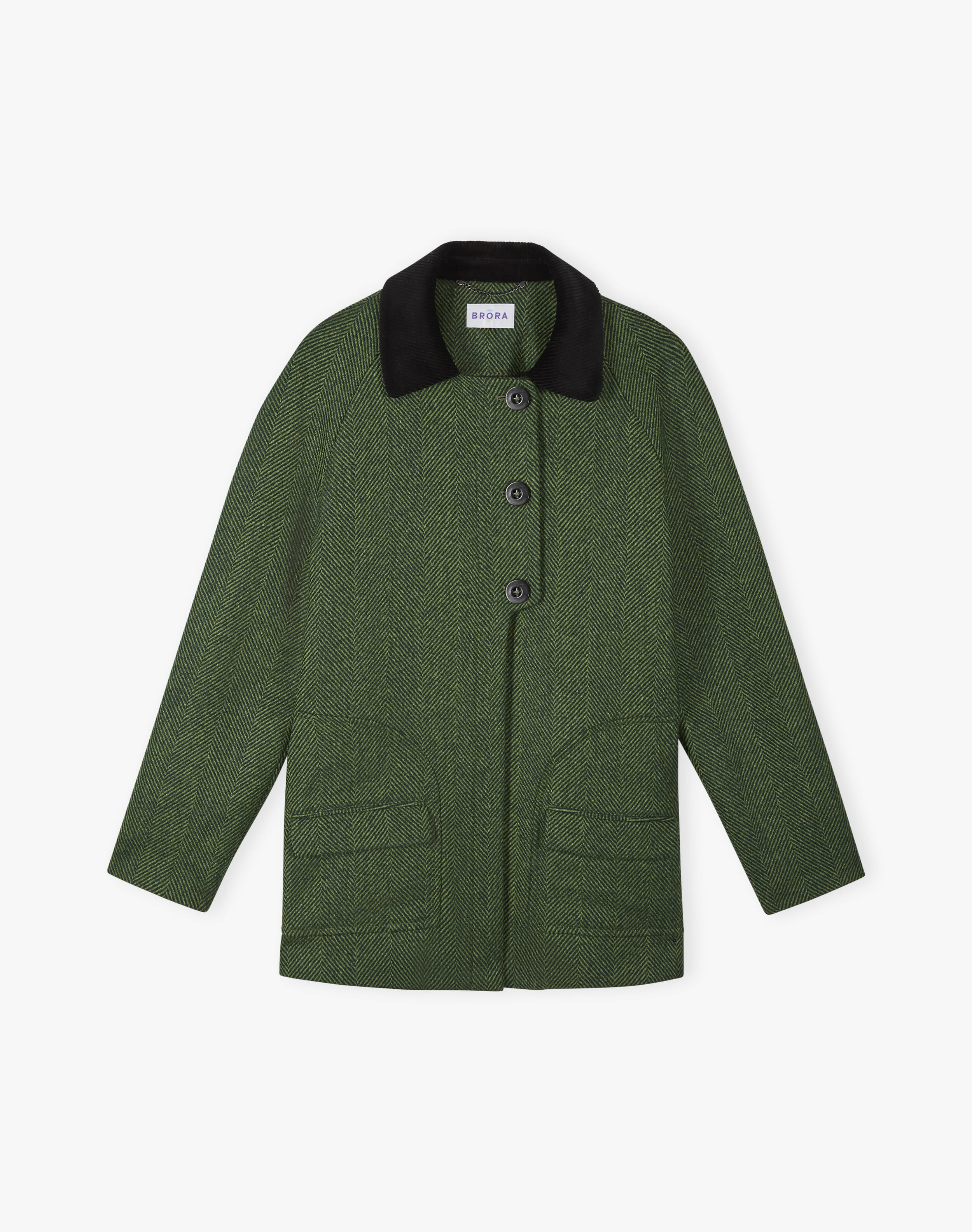 Herringbone Wool Jacket in Nettle | Brora Clearance