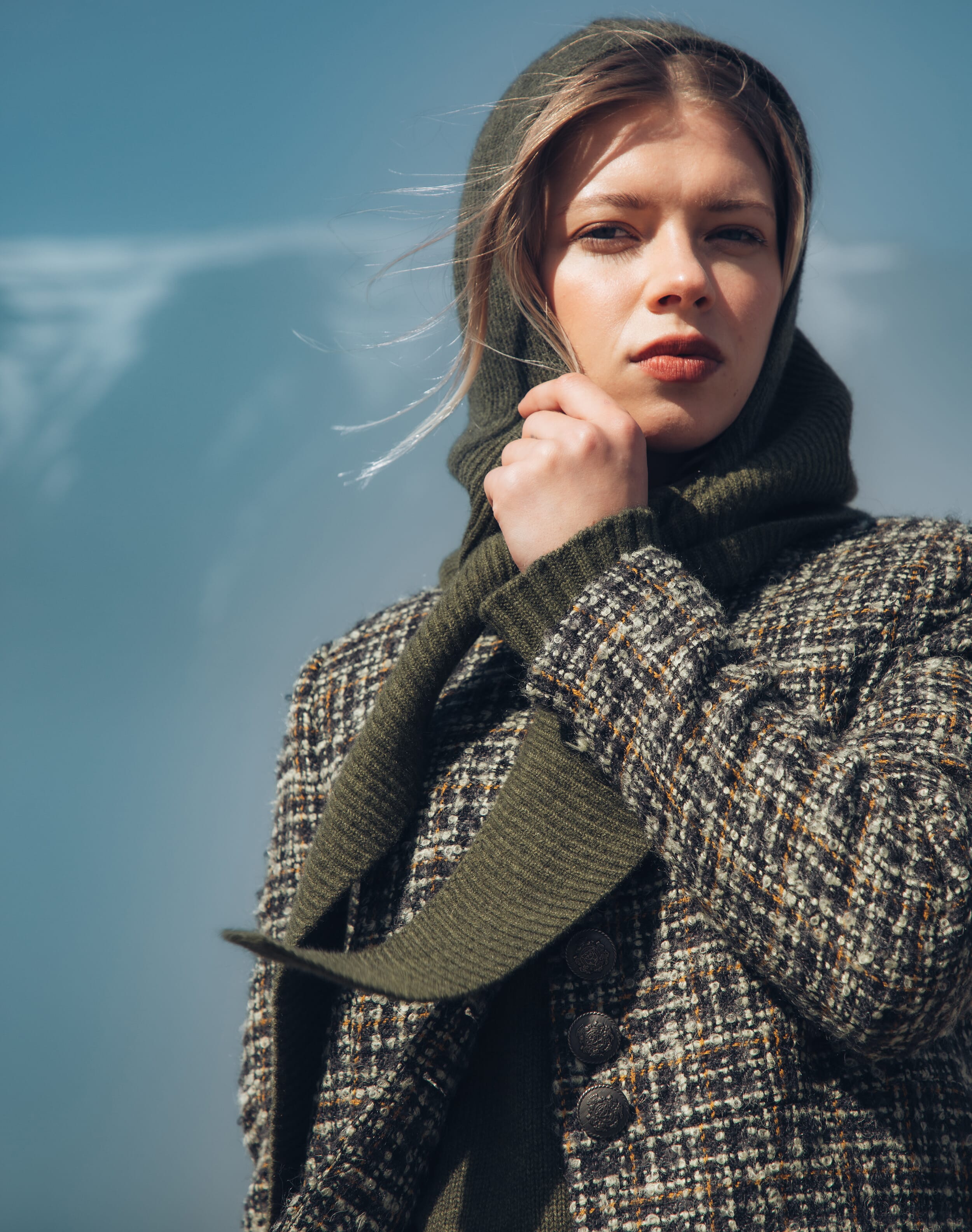 Scottish Mohair Wool Coat in Lichen | Brora Clearance
