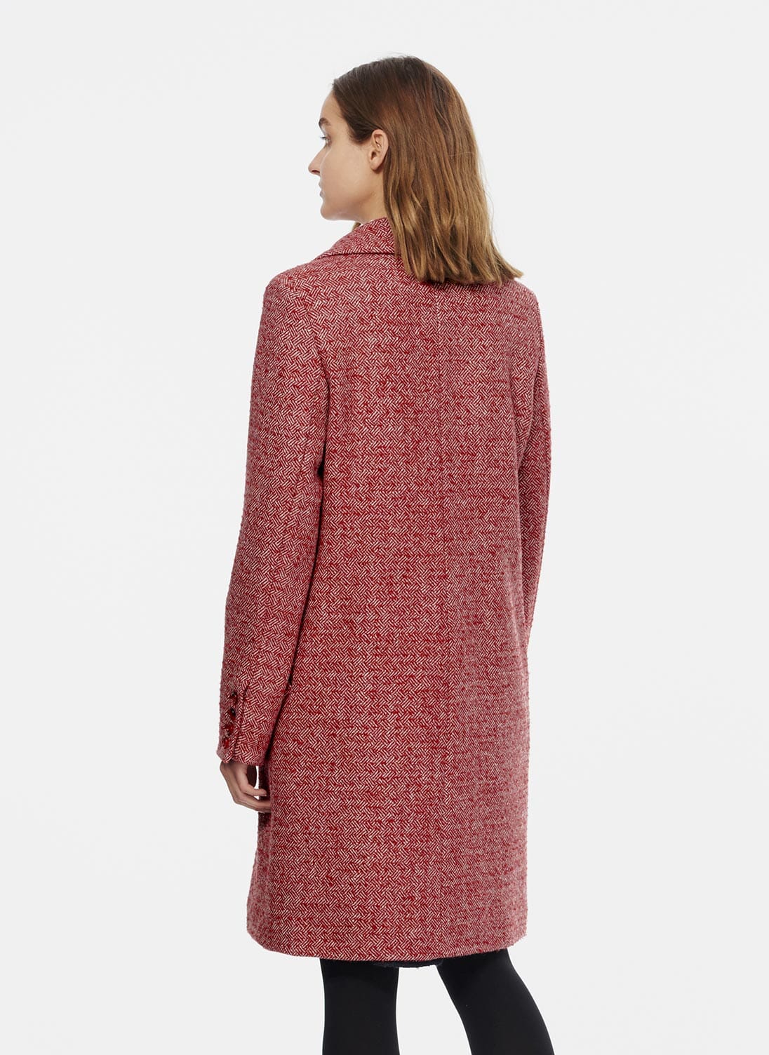 Pink herringbone coat online