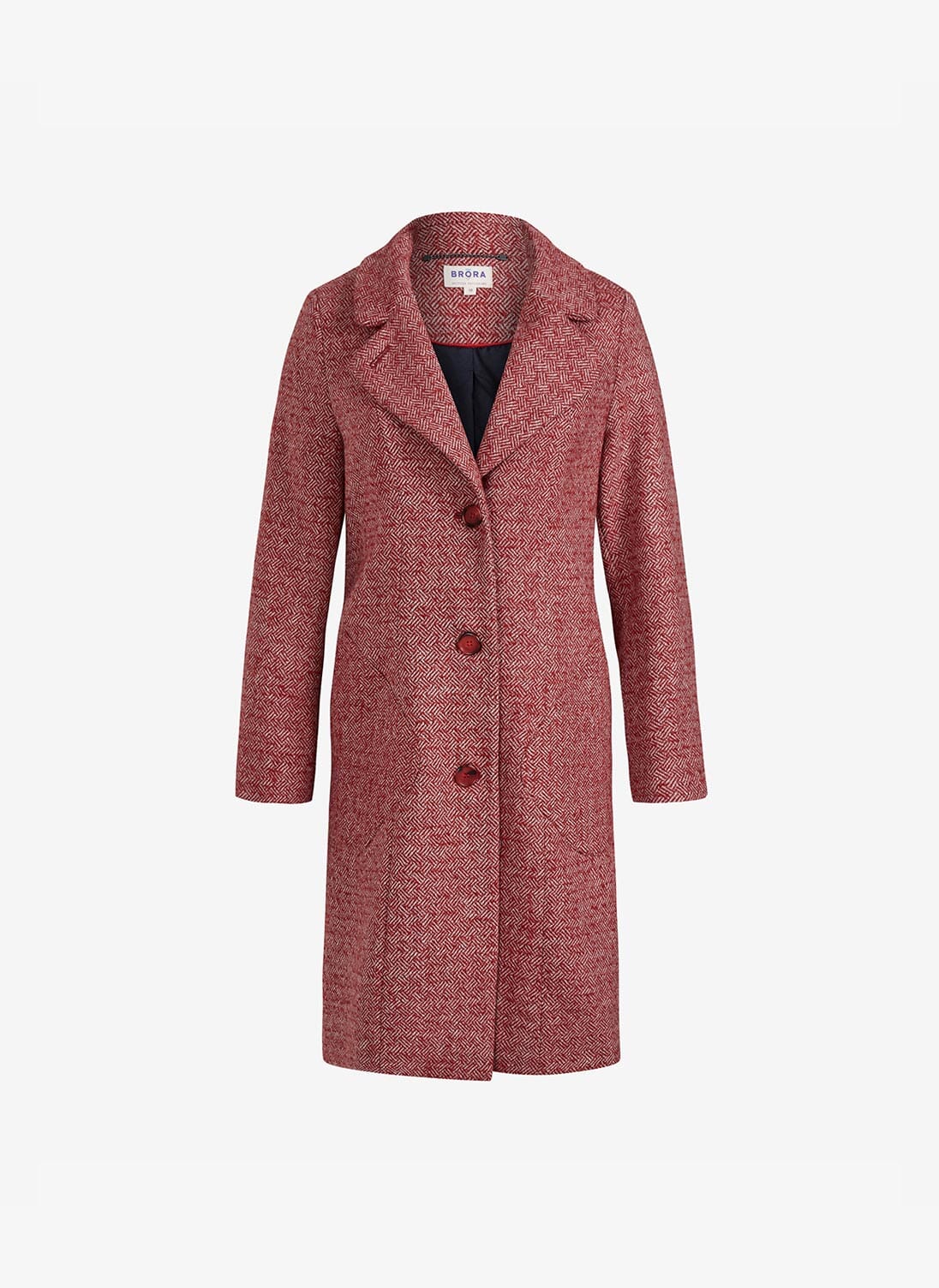 Herringbone Wool Coat | Brora.co.uk