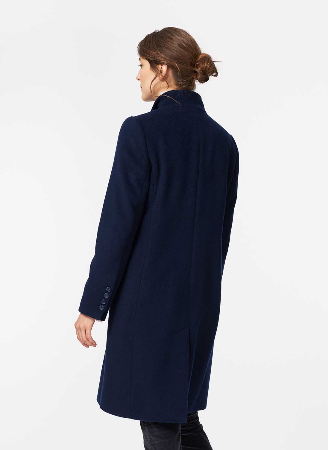 French navy Cashmere & Wool Coat | Brora