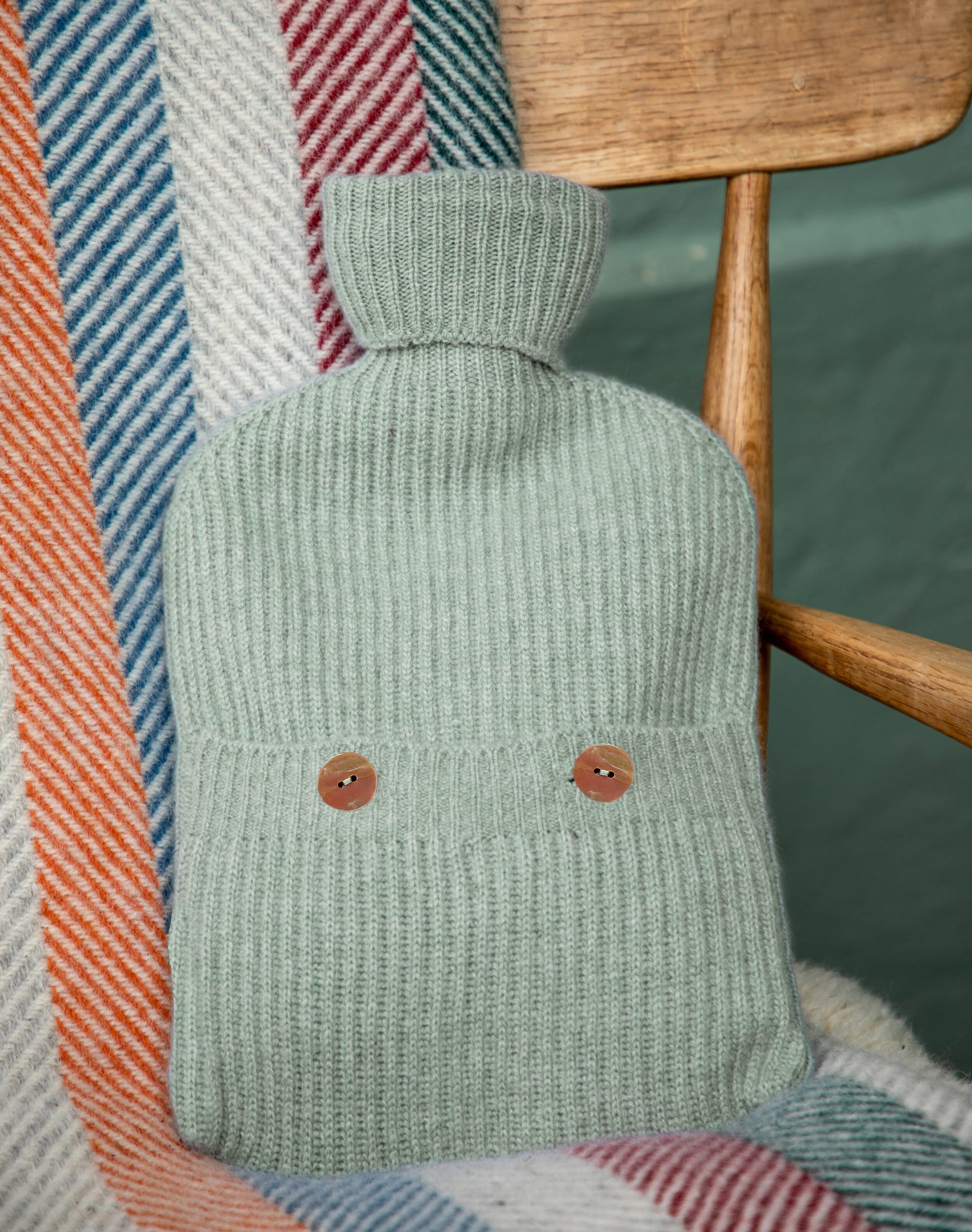 Cashmere Hot Water Bottle Cover Duck egg