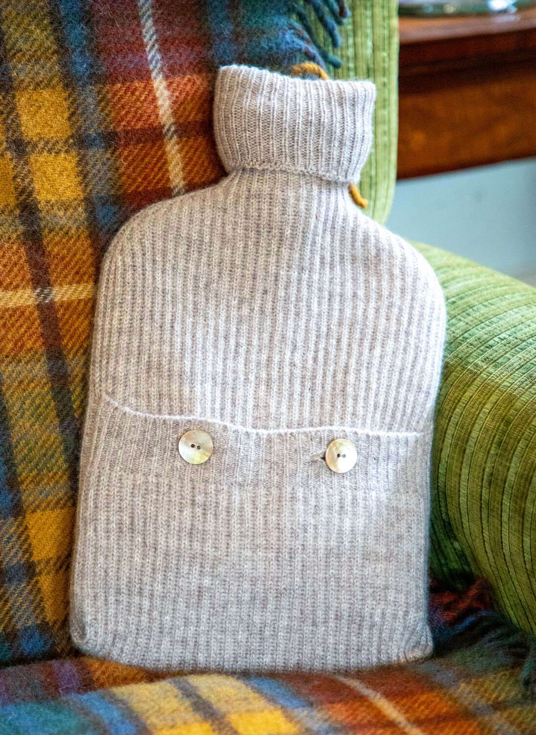 Brora Cashmere Hot Water Bottle Cover Ash