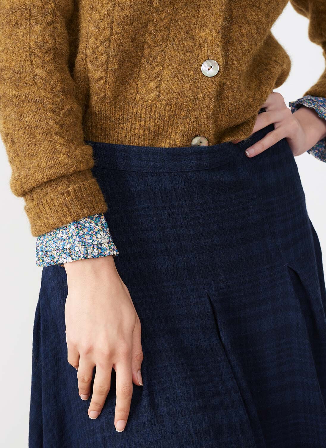 Brora wool 2024 plaid skirt