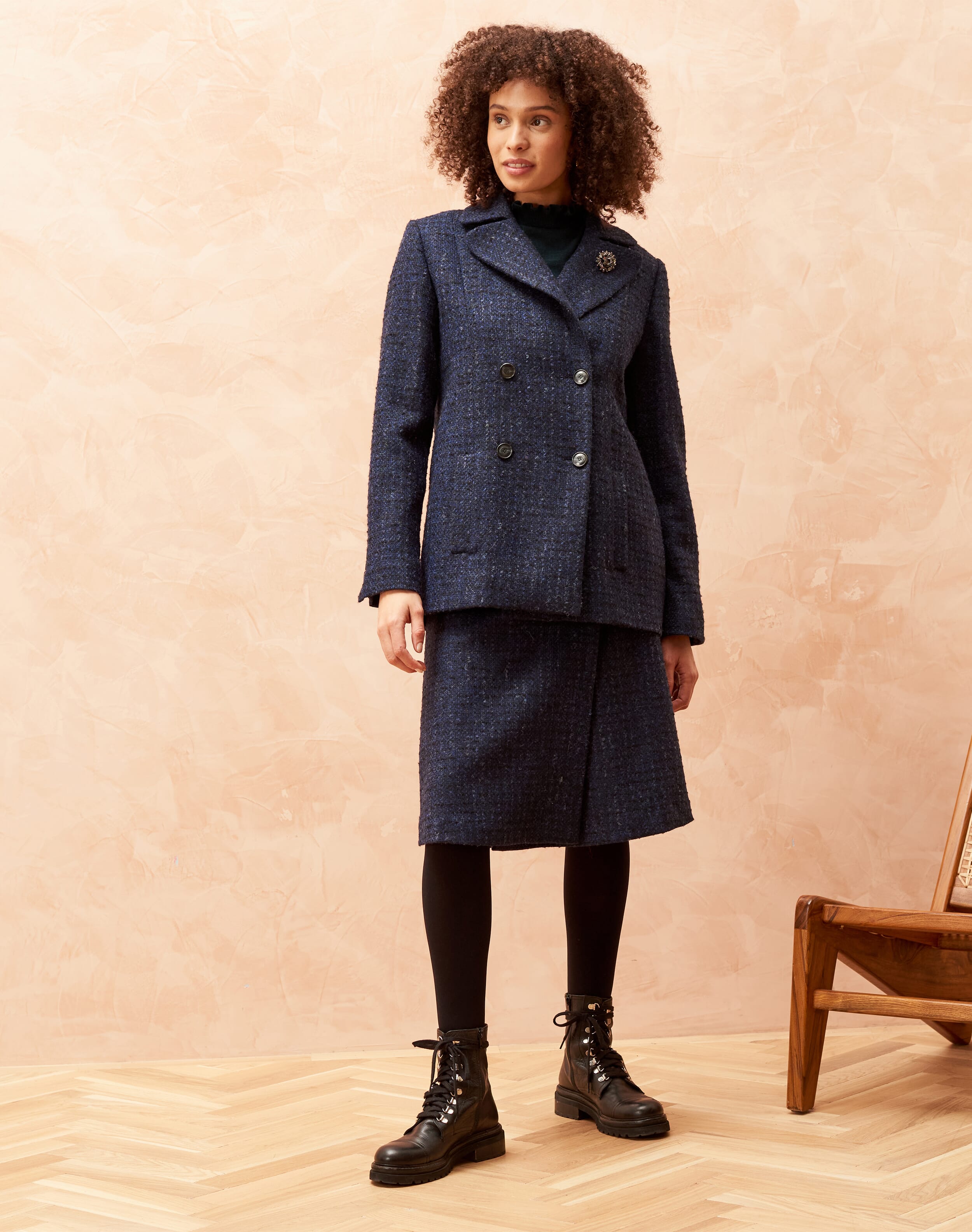 Elegant Fashionable Tweed Plaid Texture Casual Pants Skirt main image 1