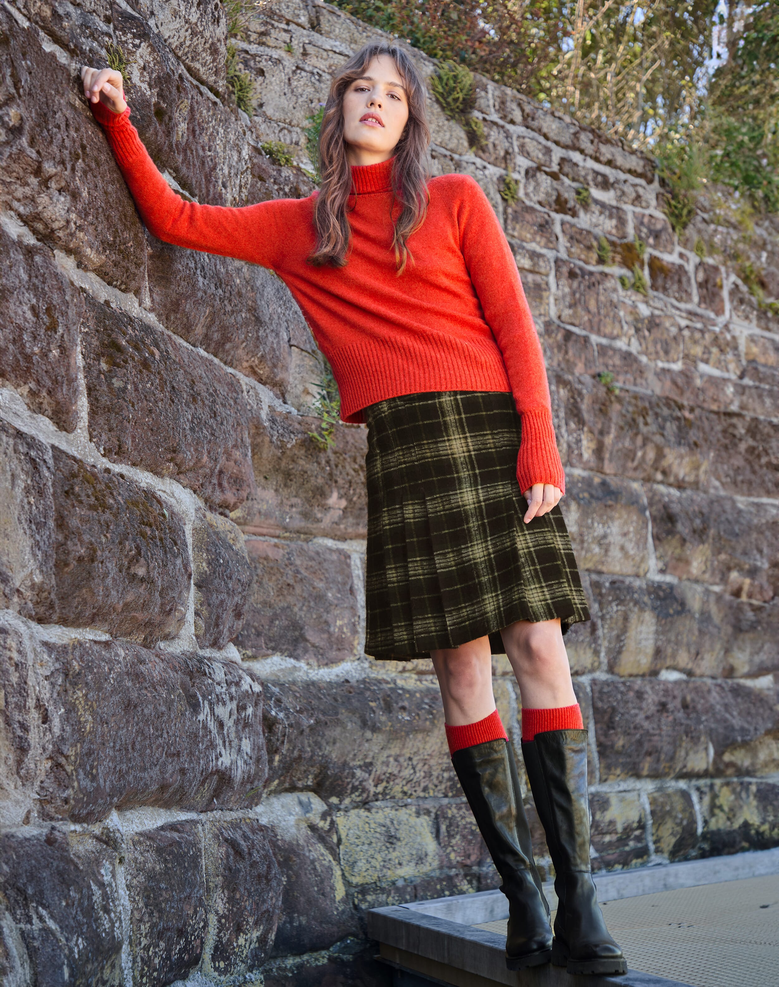 Brora Scottish Mohair Wool Kilt moss