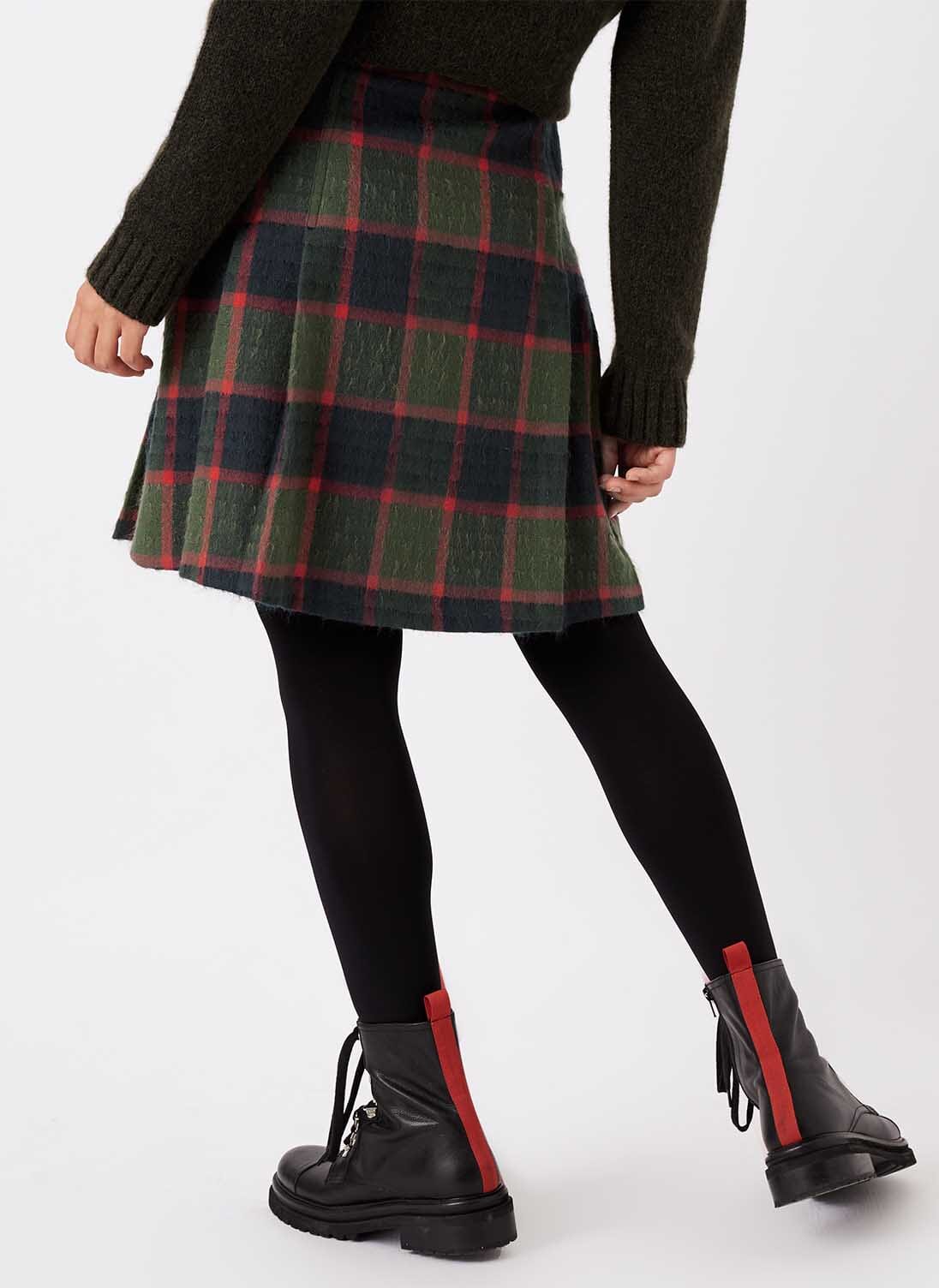 Nettle & Hibiscus Scottish Tweed Mohair Kilt | Skirts | Brora