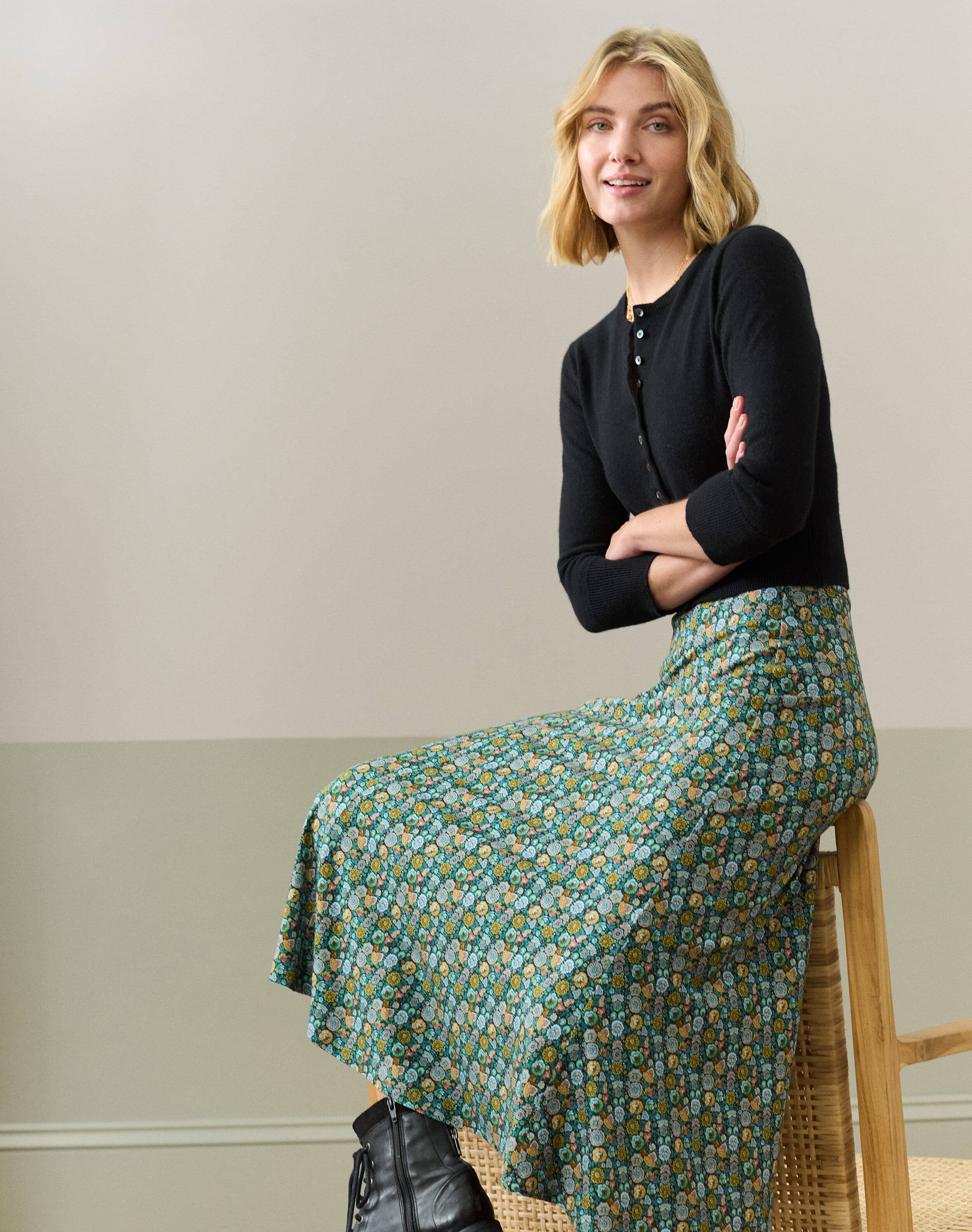 【THE MOZZ】Bri Dart Skirt Mosaic Liberty Print Jersey Skirt | Womenswear | Brora Fashion