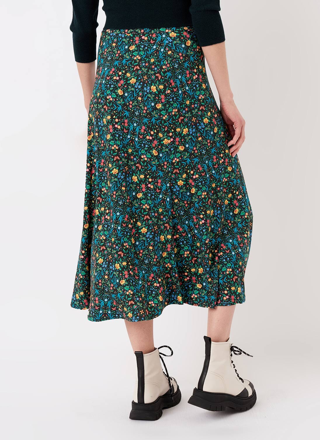 Rainbow Garden Liberty Print Jersey Skirt | Midi & Maxi | Brora