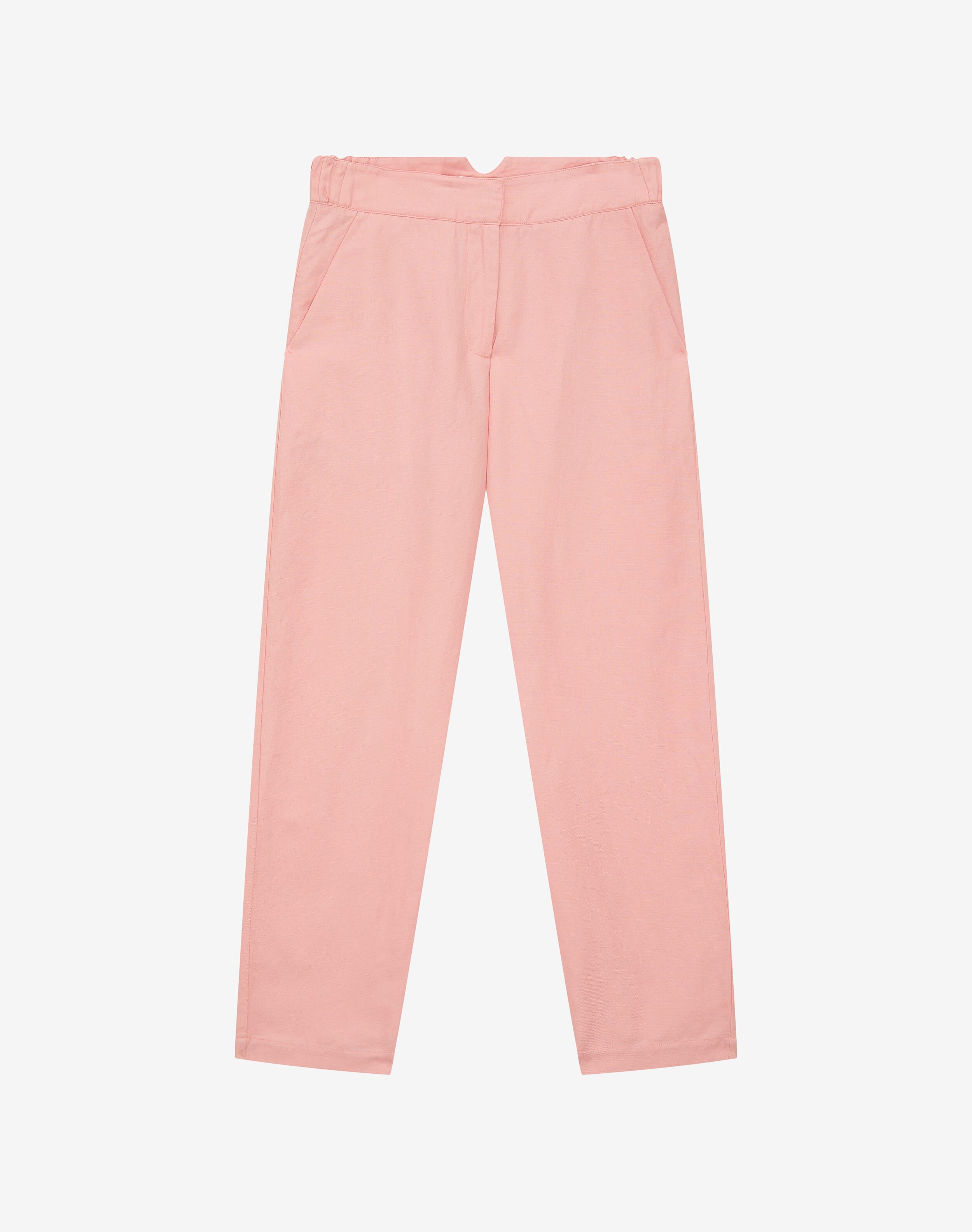 Pink Cotton Linen Trousers | Women's Trousers | Brora Fashion