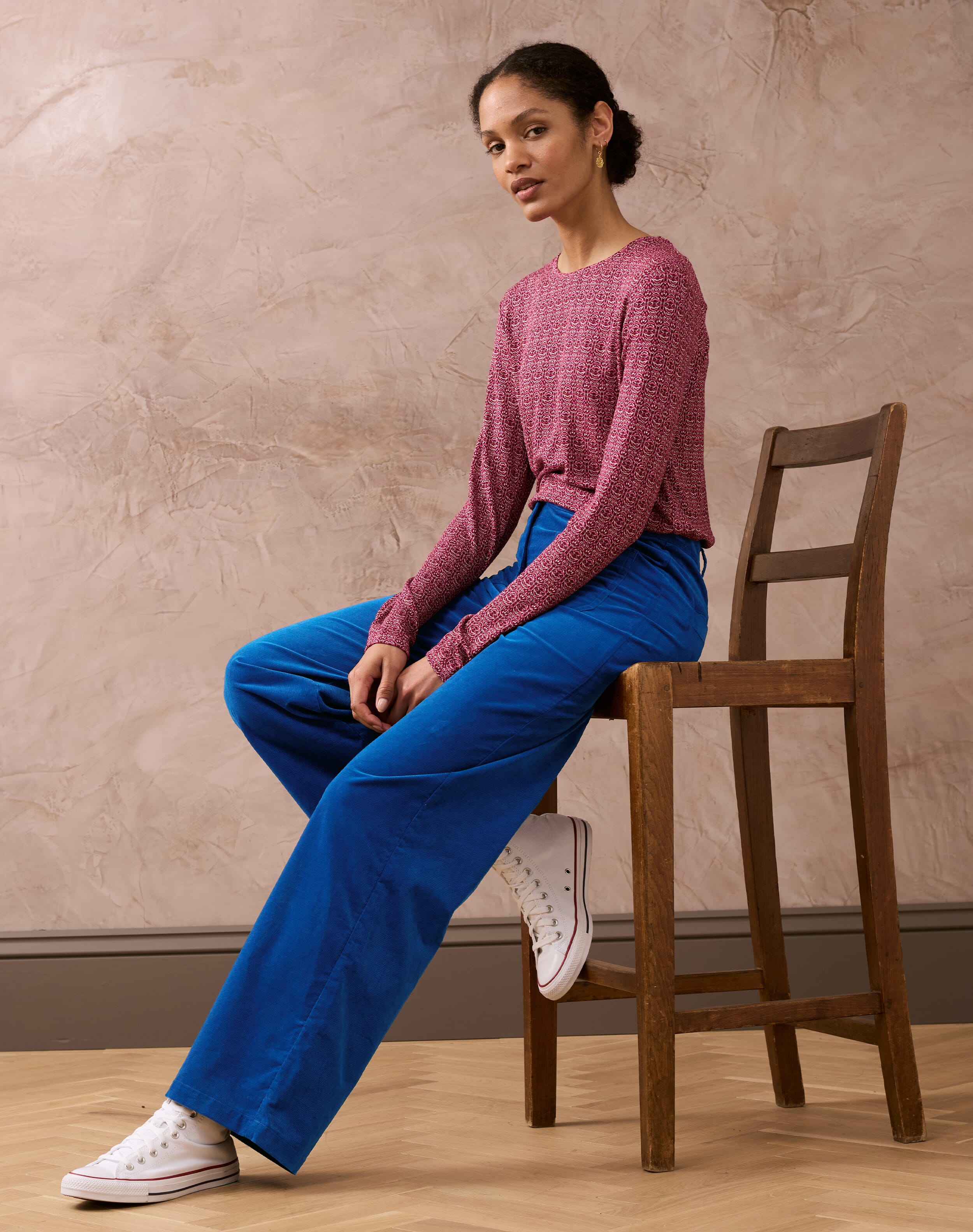 Brora Needlecord Patch Pocket Trousers Cobalt for Women  - Size: 18