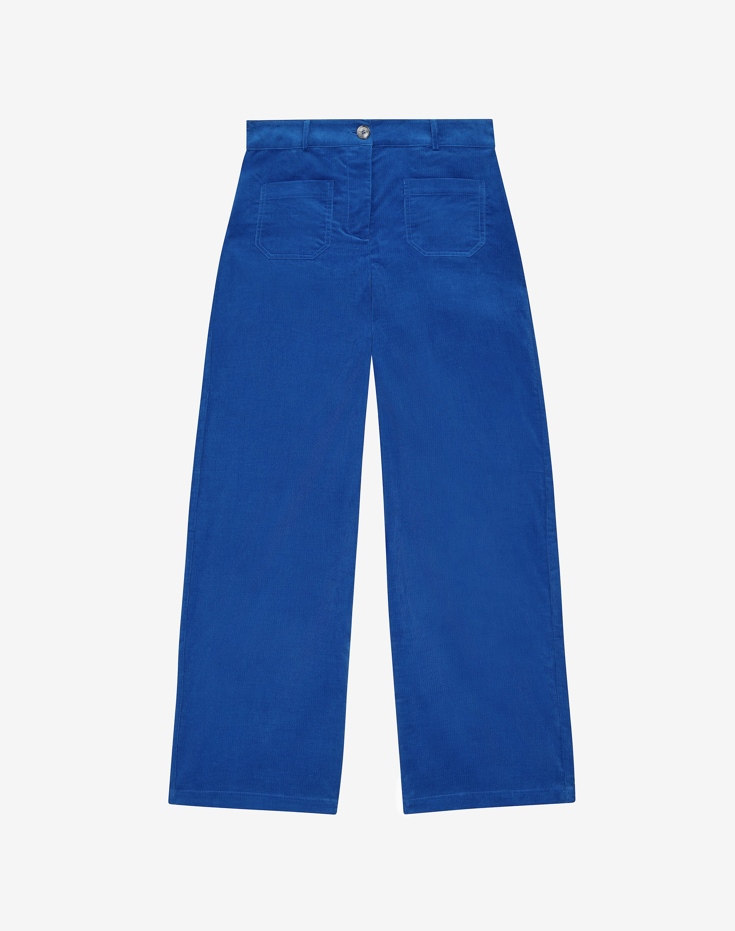 Blue Needlecord Trousers | Women's Trousers | Brora Fashion