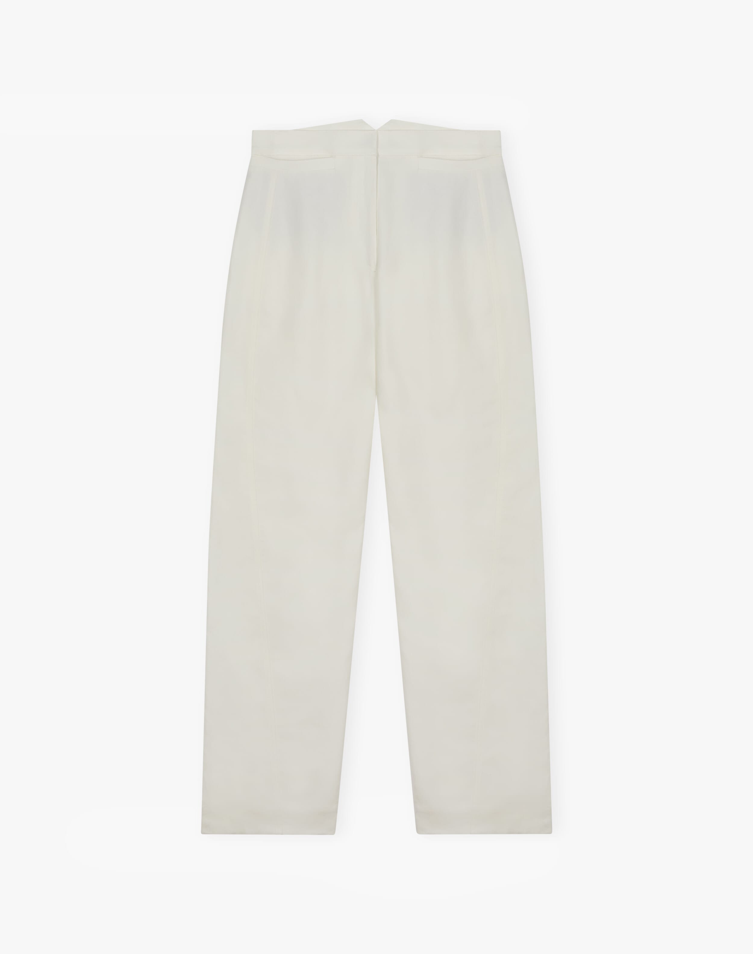Cotton Linen High Waisted Trousers in White | Women's | Brora