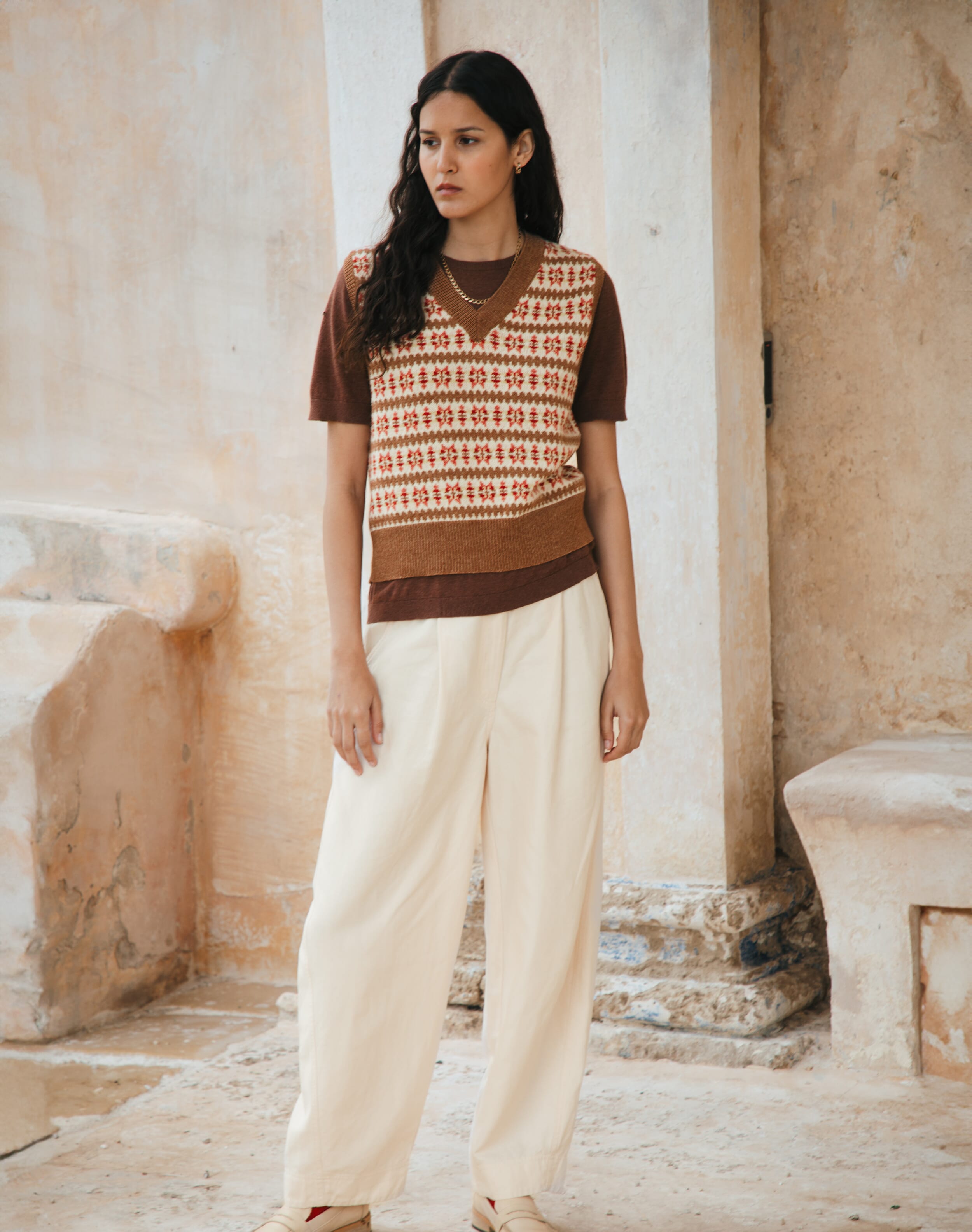 Brora Cotton Linen Trousers Almond