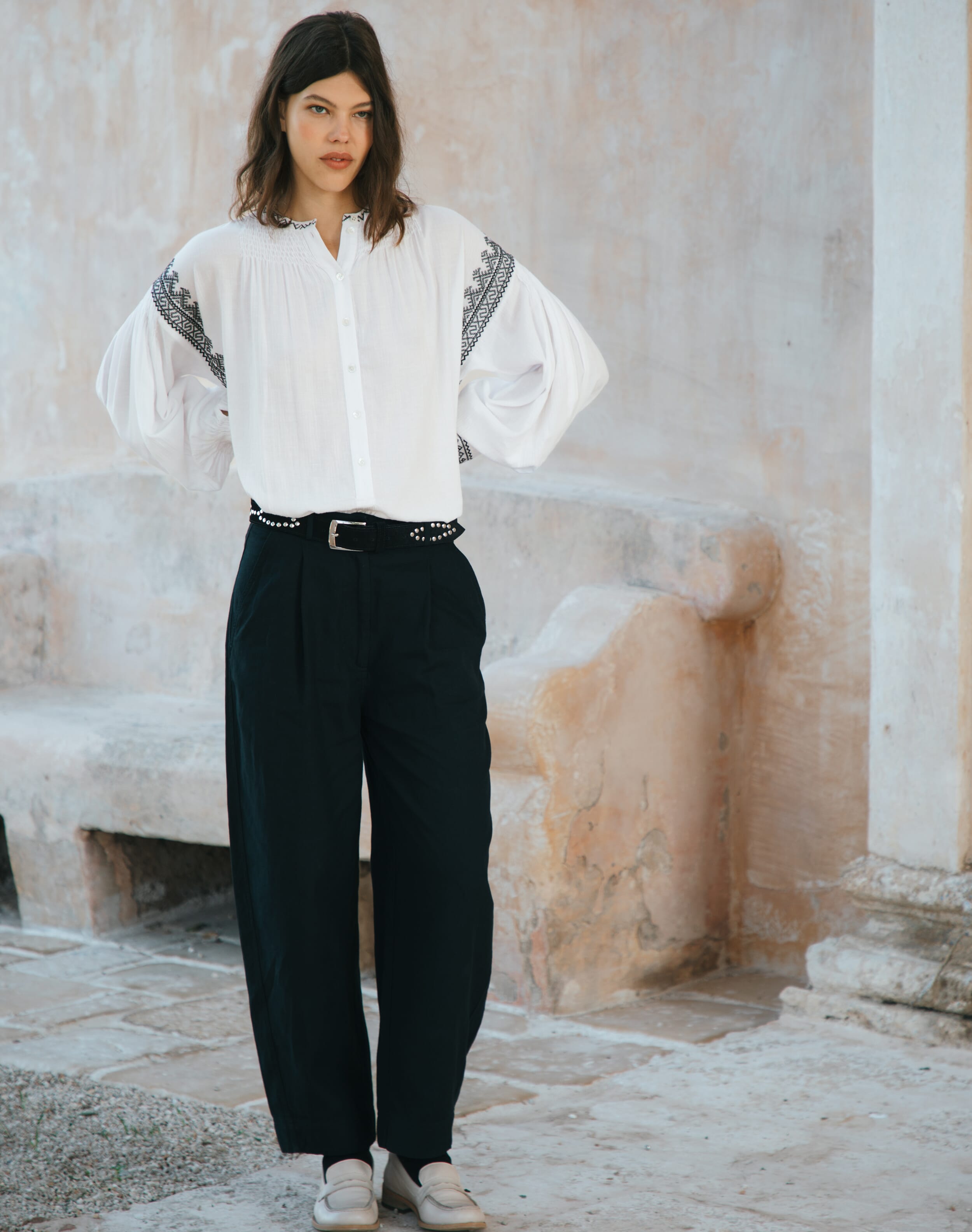Brora Cotton Linen Trousers Summer black