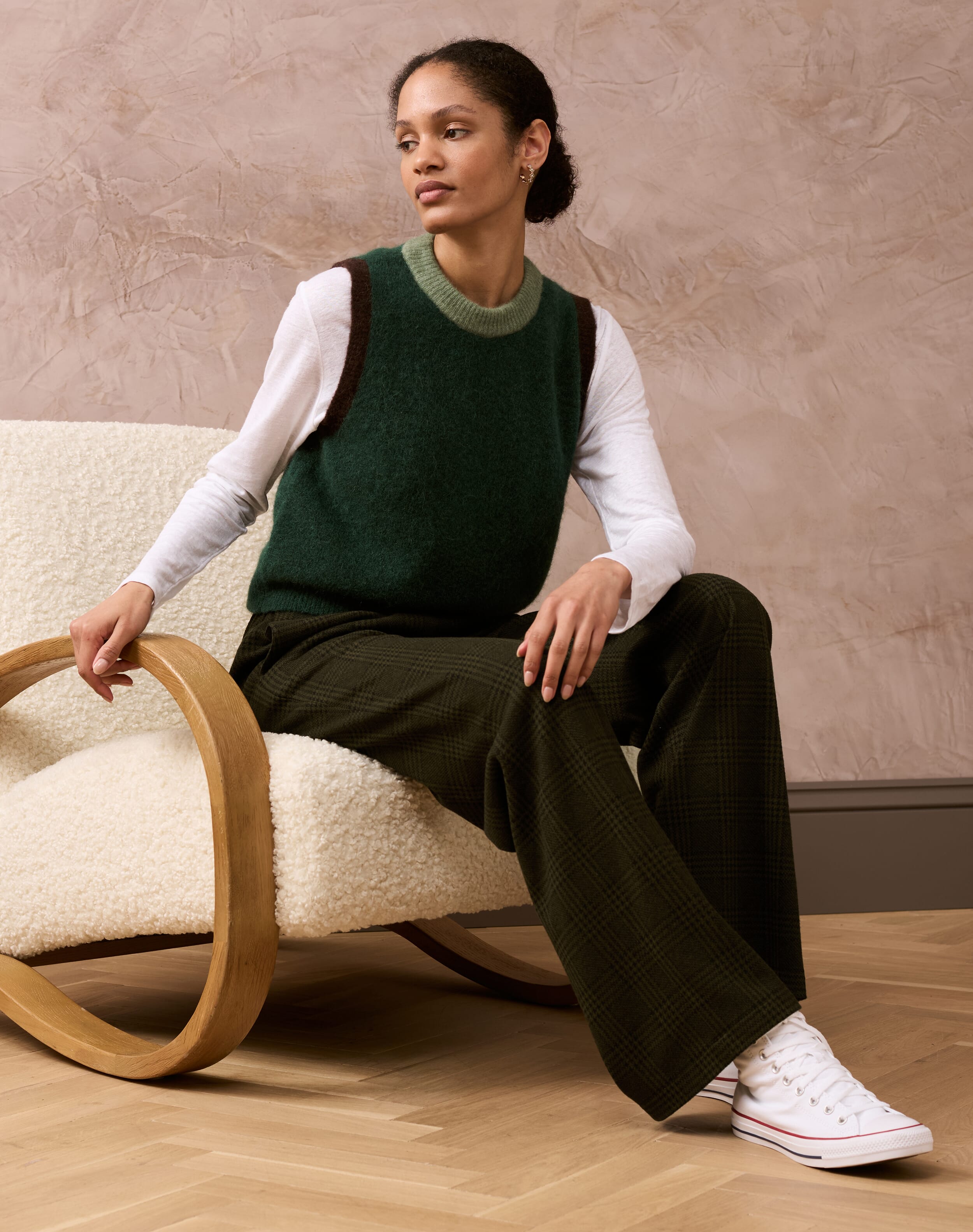 Pull On Textured Weave Trousers Sorrel