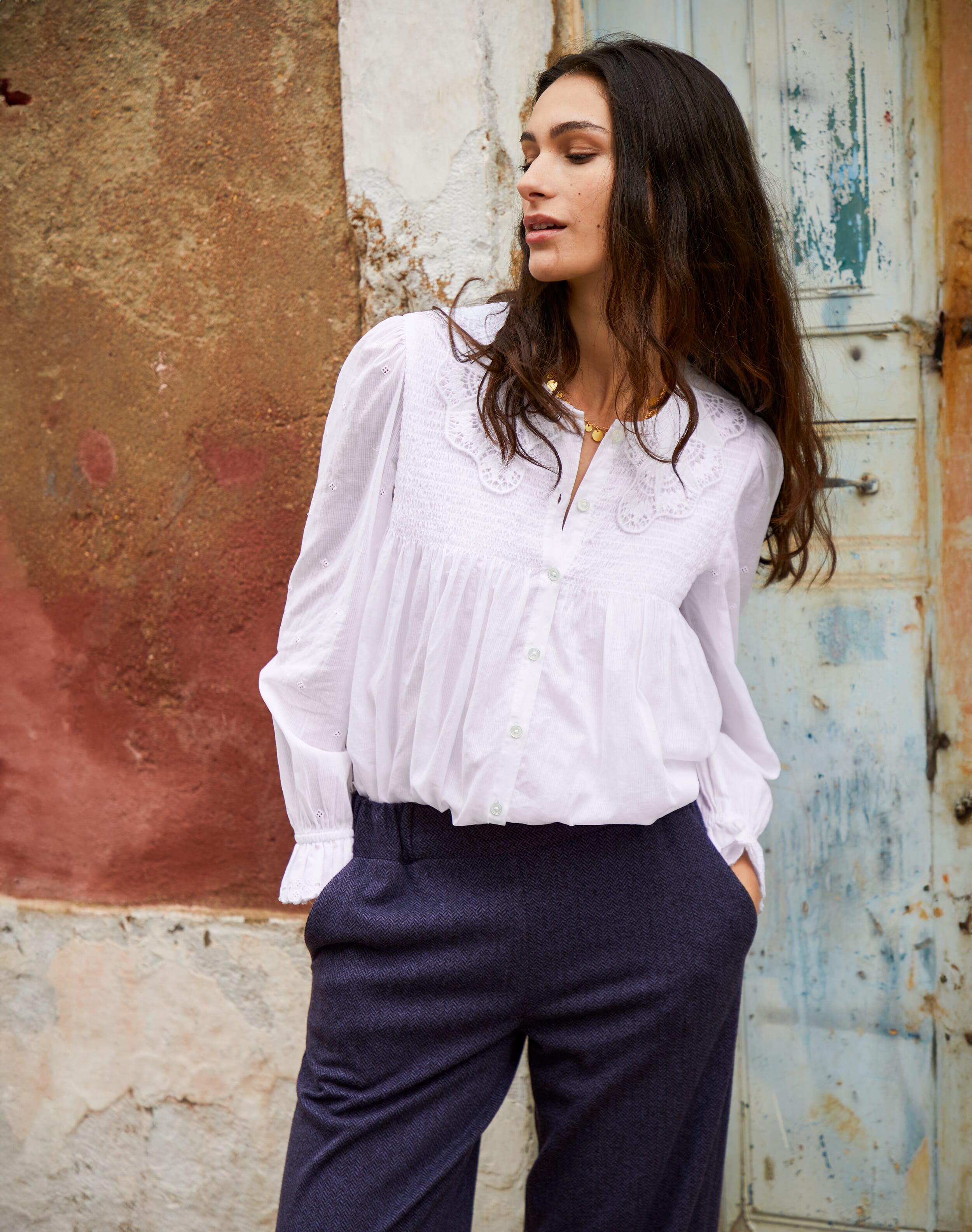 Brora Pull On Textured Weave Trousers