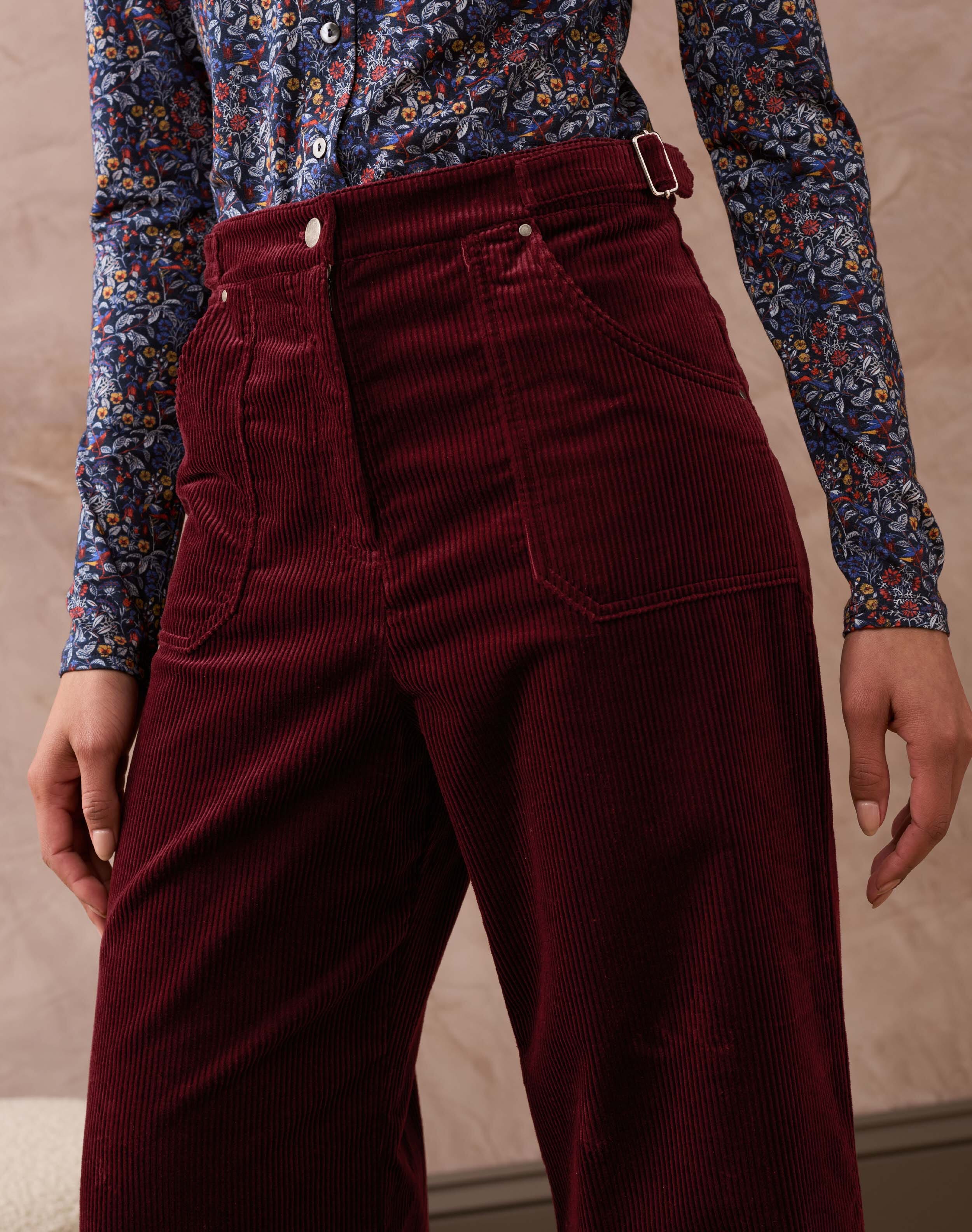 パンツ HATRA 24ss Moc Trousers Poil burgundy Palazzo Trousers - Burgundy | Baukjen