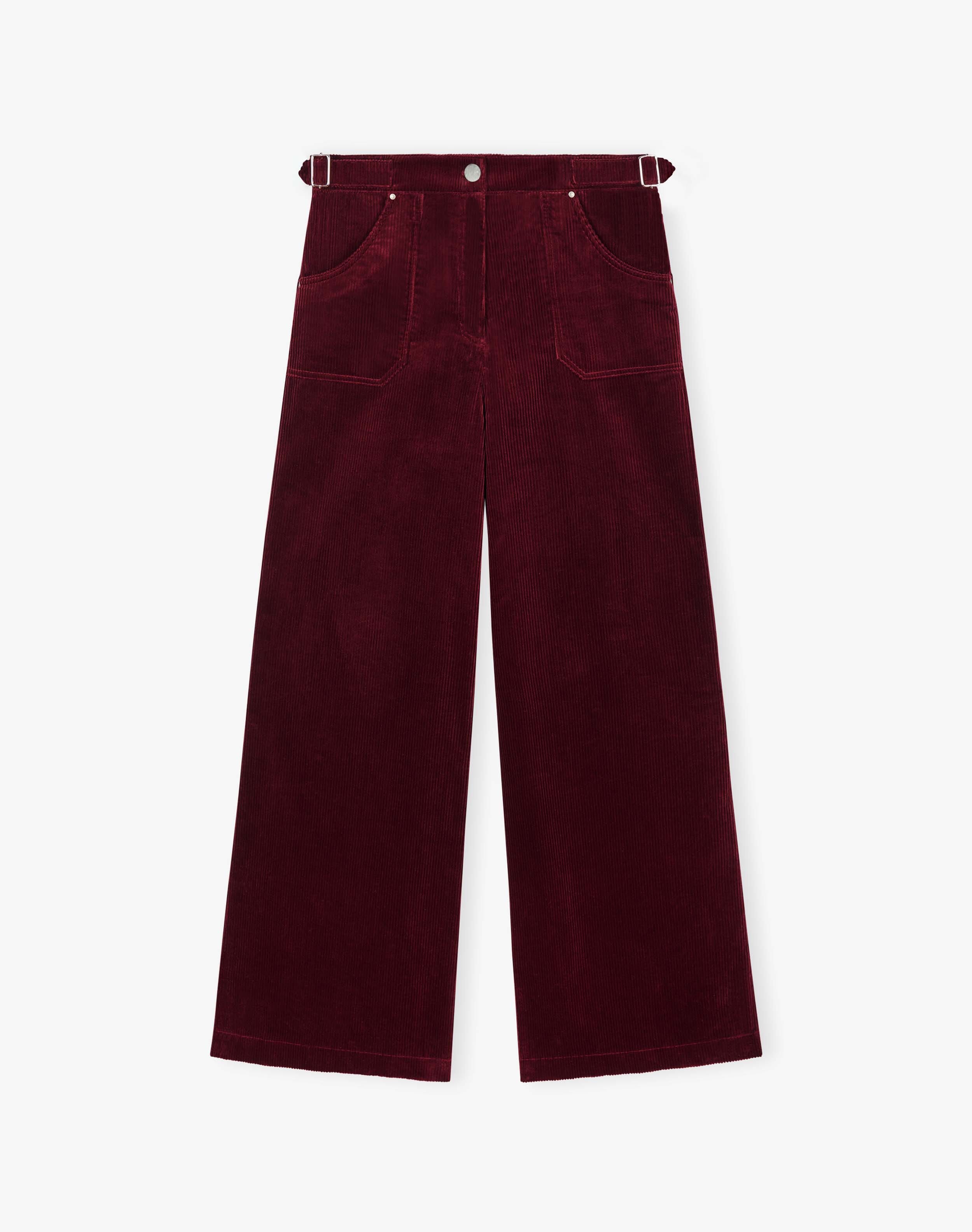 Women's Burgundy Corduroy Wide Leg Trousers | Brora Sale