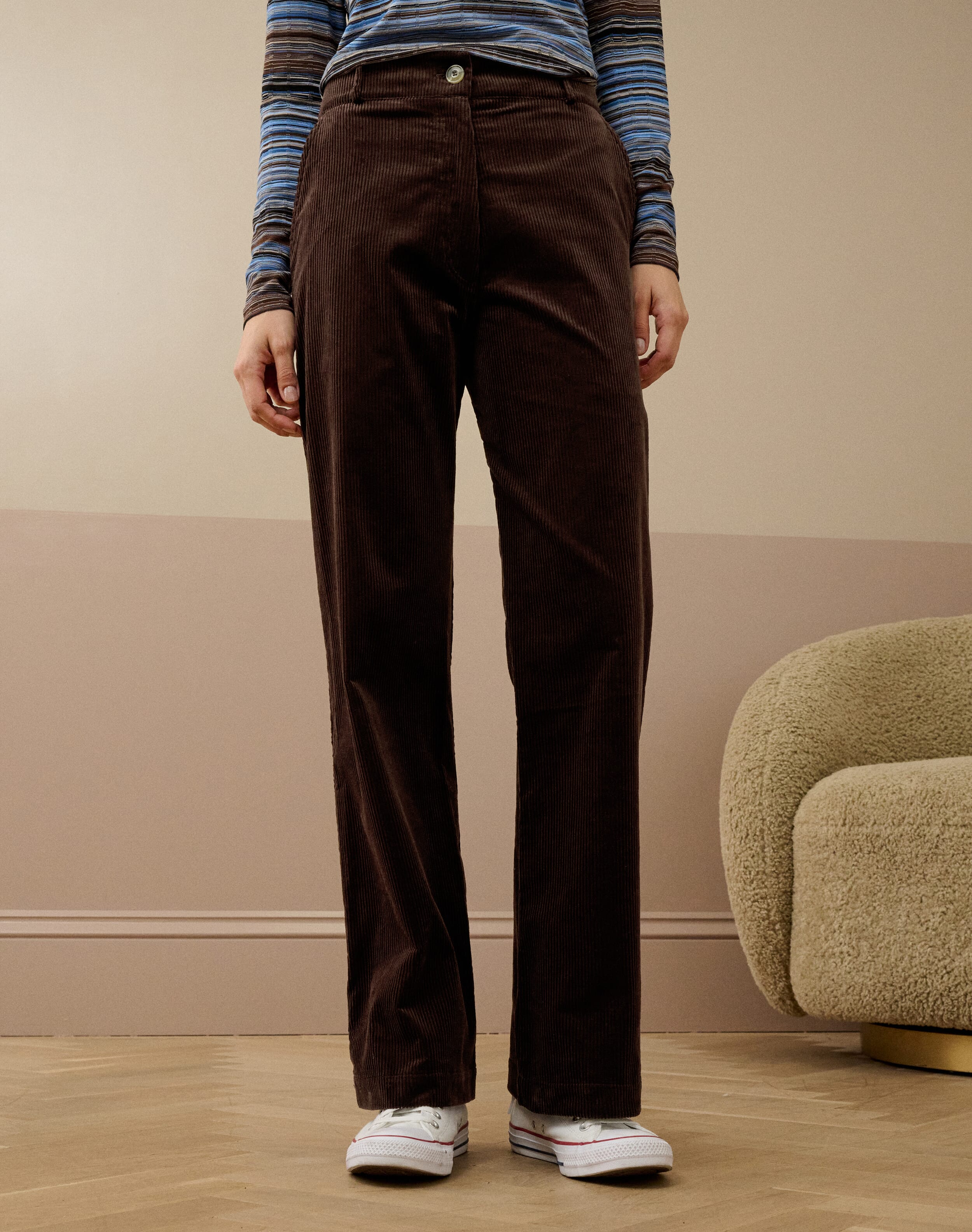 Organic Cotton Chuck 5-pocket Corduroy Pants GOTS - Chocolate Torte