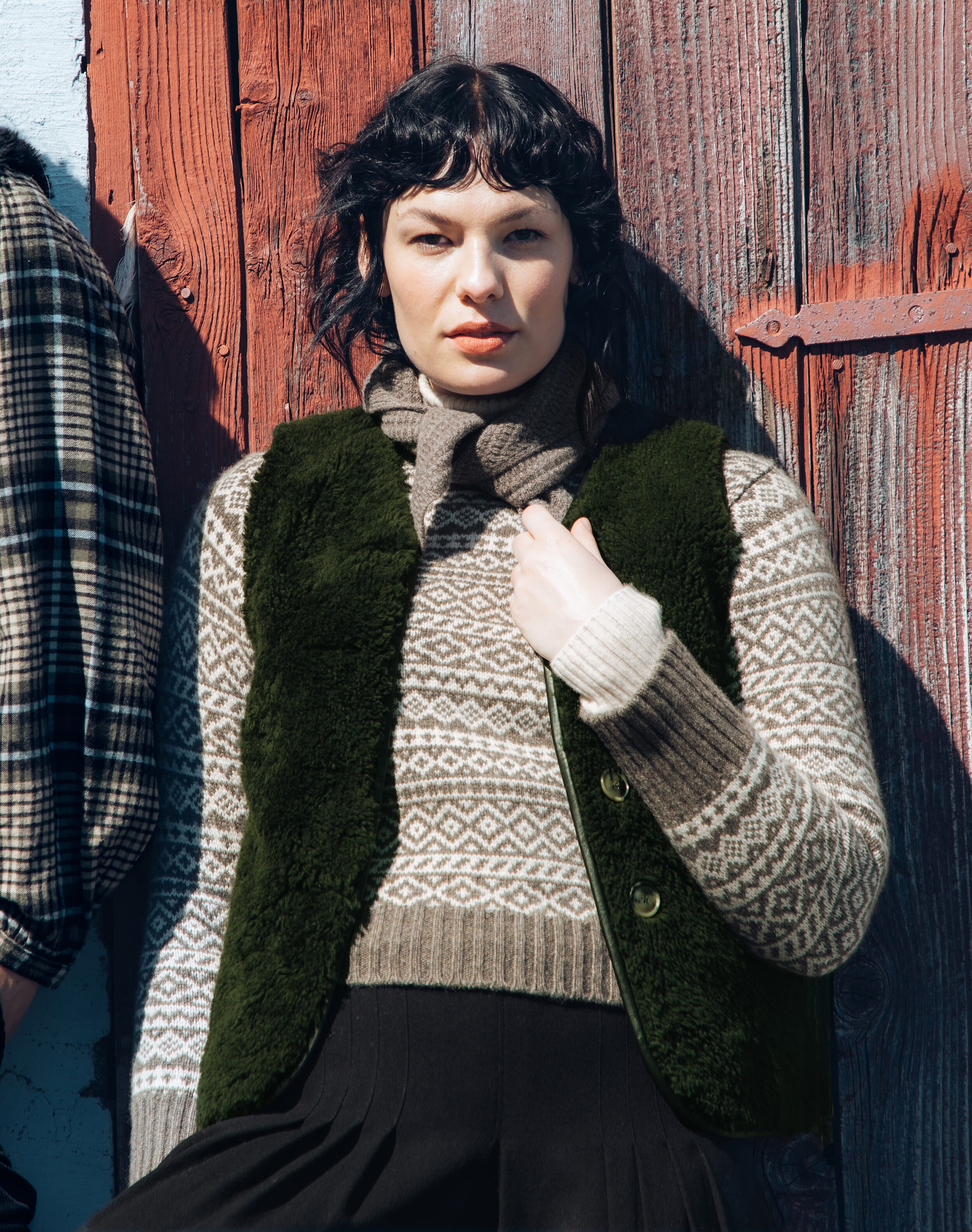 Brora Sheepskin Gilet Forest