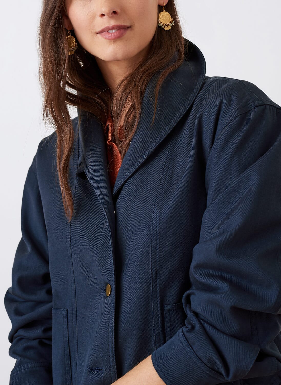 Ink Cotton Twill Utility Jacket Women's Coats Brora