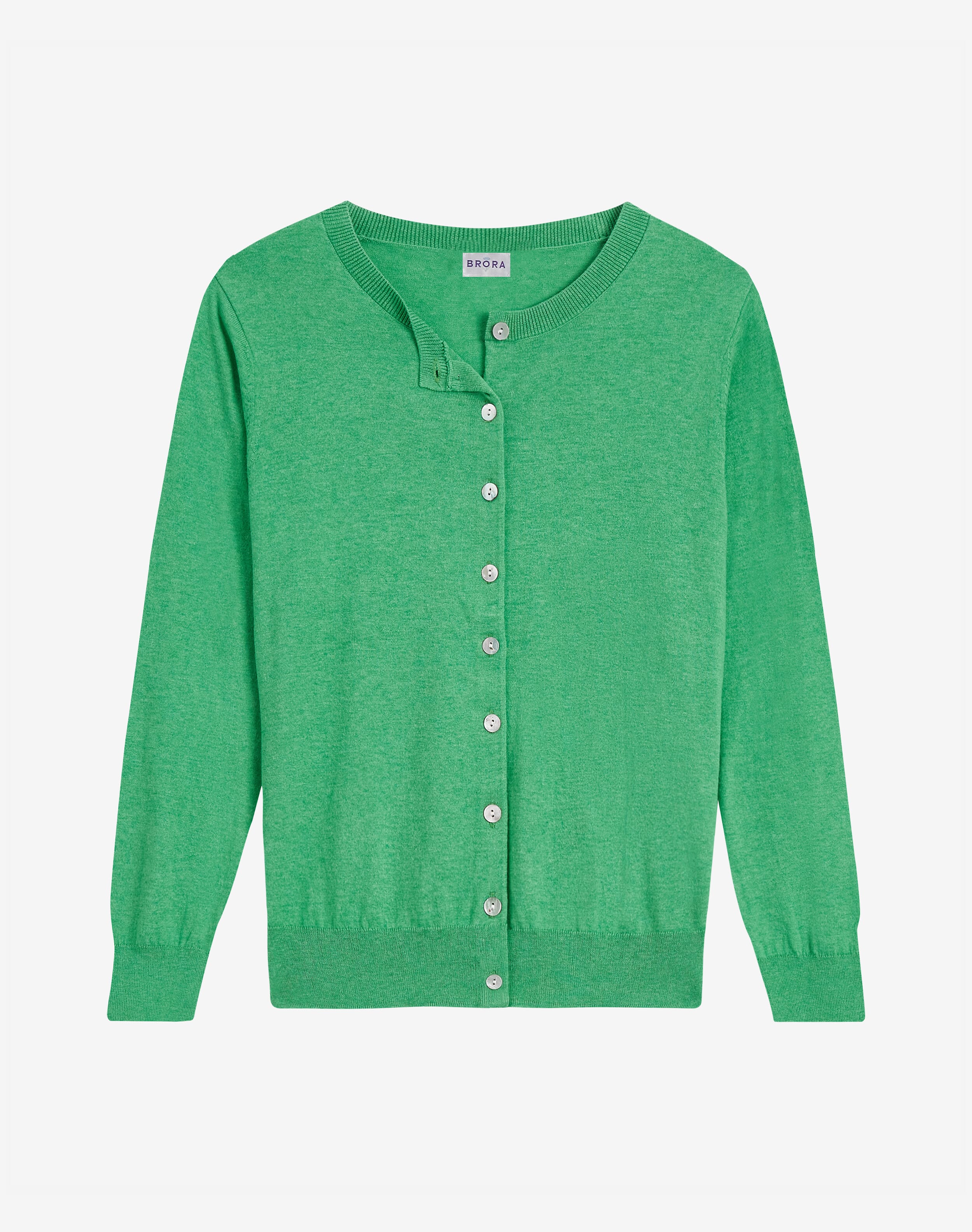 Cotton Knit Cardigan in Apple Layering Staples Brora