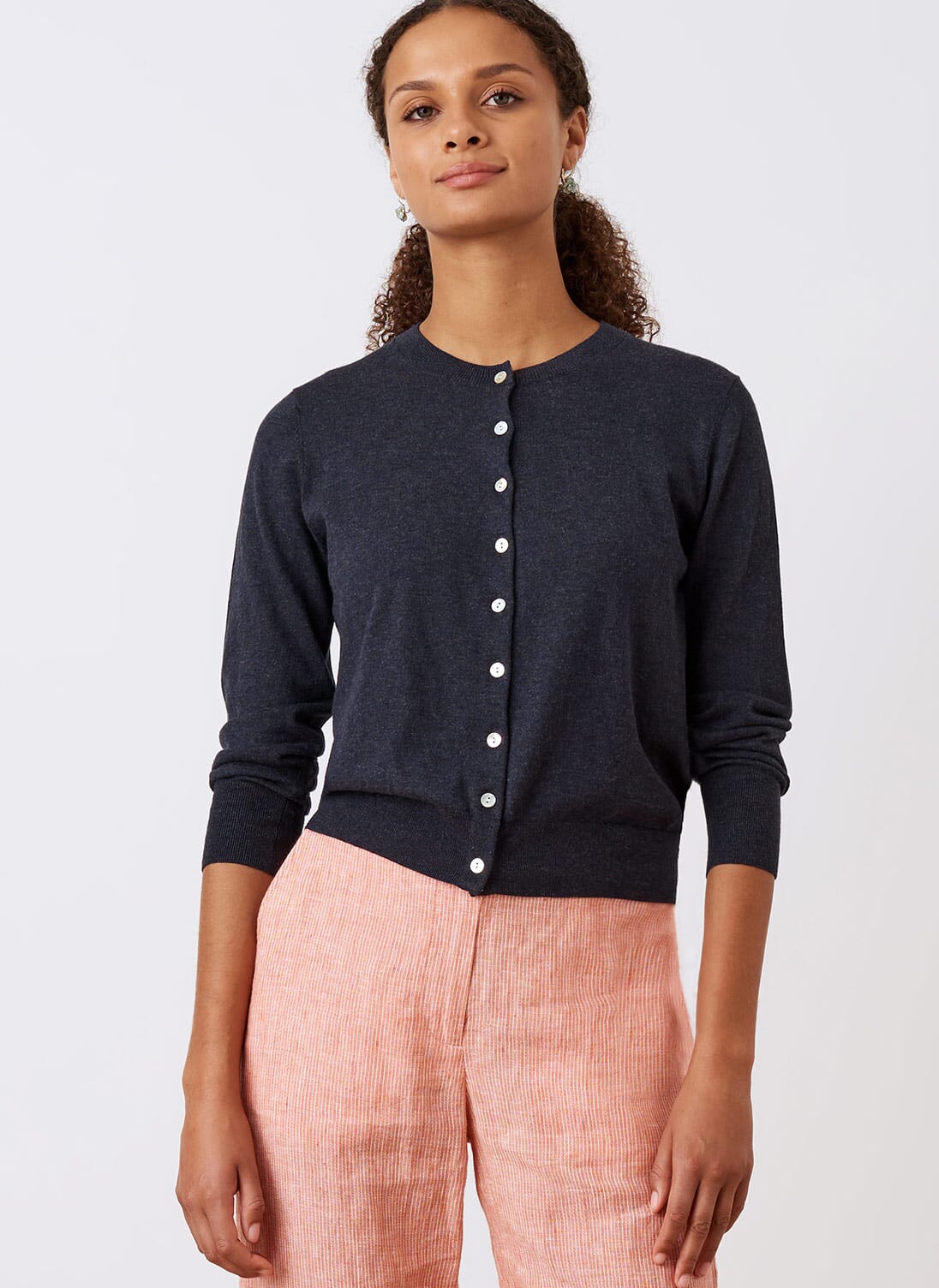 Shale Cotton Knit Cardigan | Women's Cotton Cardigans | Brora