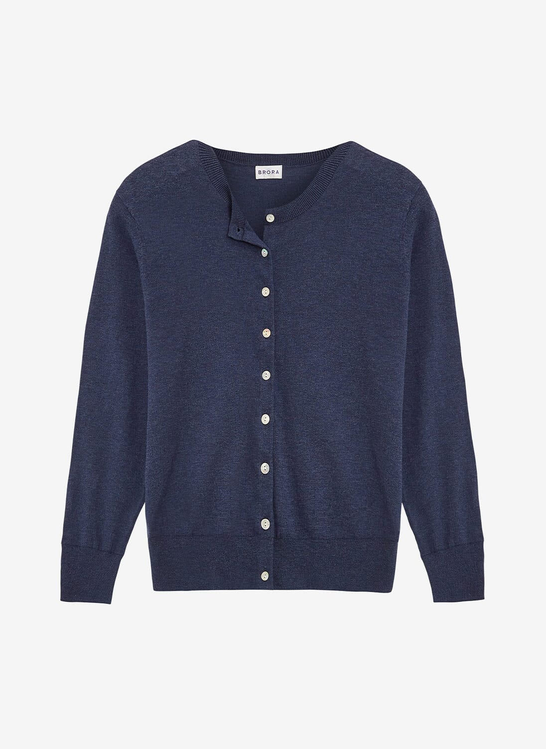 Navy Cotton Knit Cardigan | Women's Cotton Cardigans | Brora