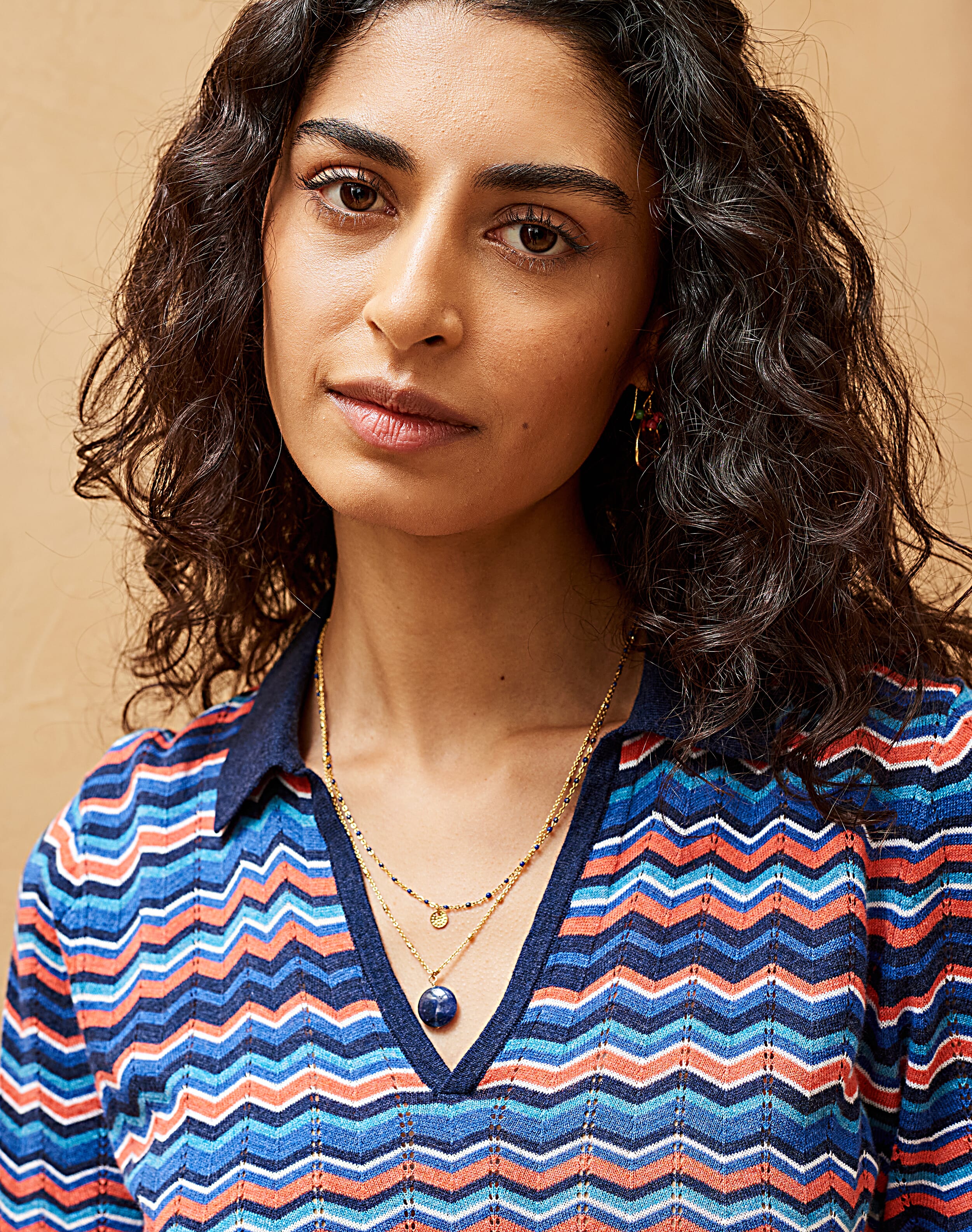 Navy Cotton Wave Knit Dress | Women's Dresses | Brora Fashion