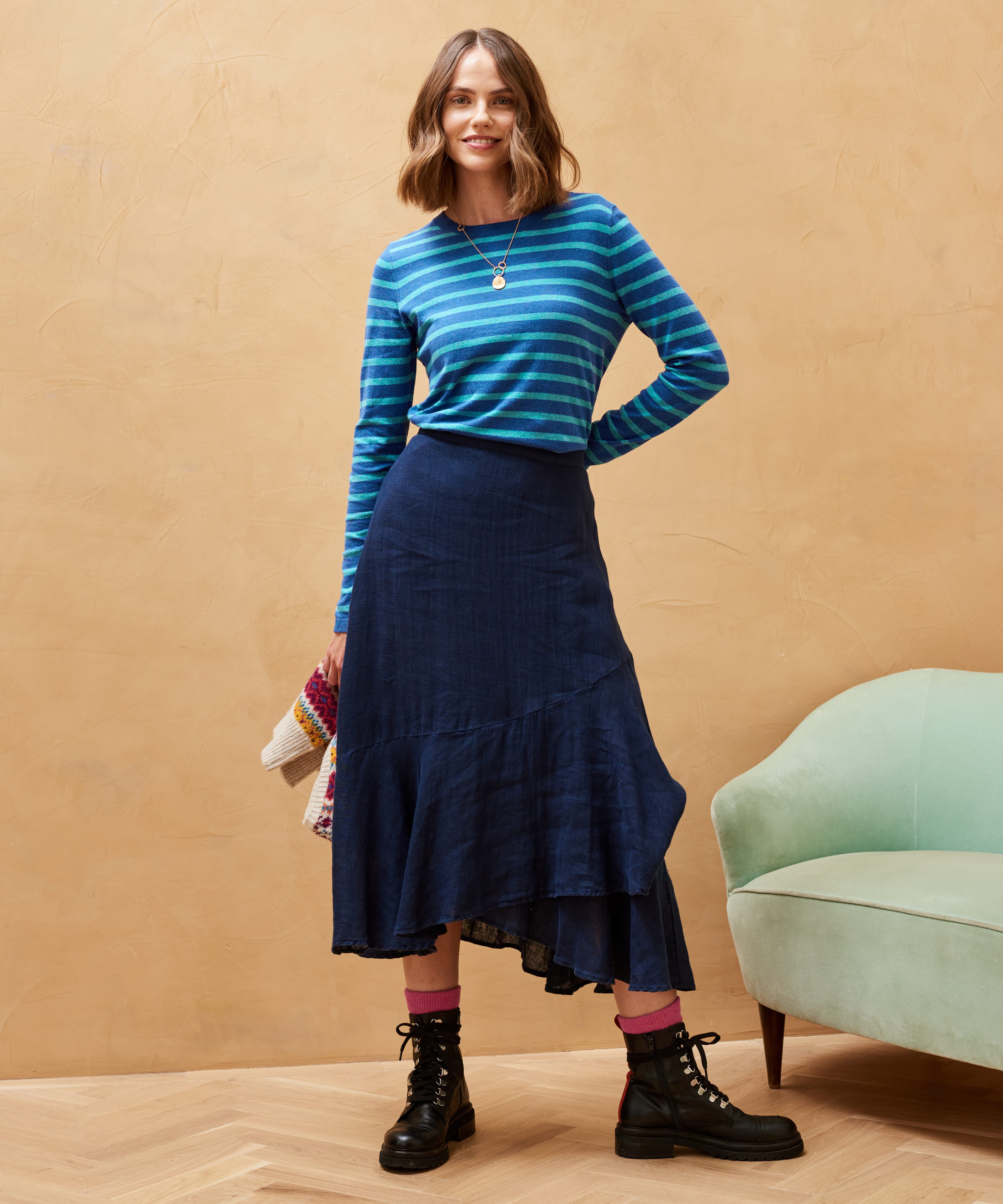 Bradford Blue Stripe Knit Top