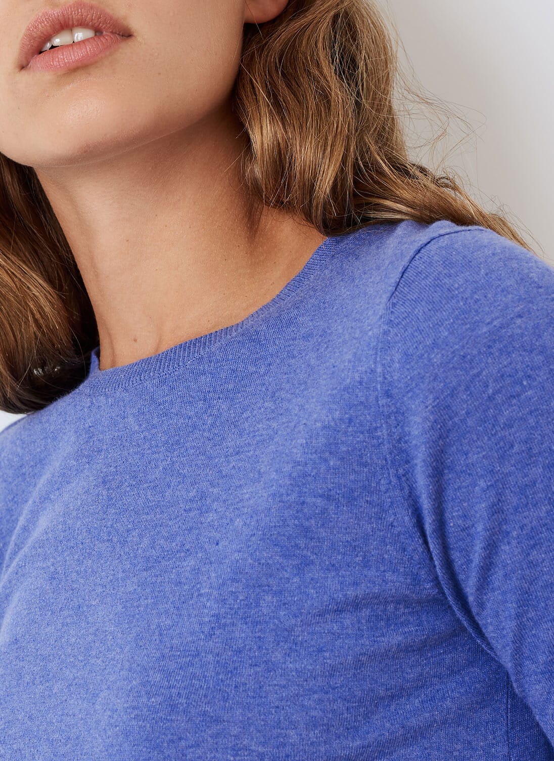 Bluebell Cotton Knit Classic T-Shirt | Women's Cotton Tops | Brora