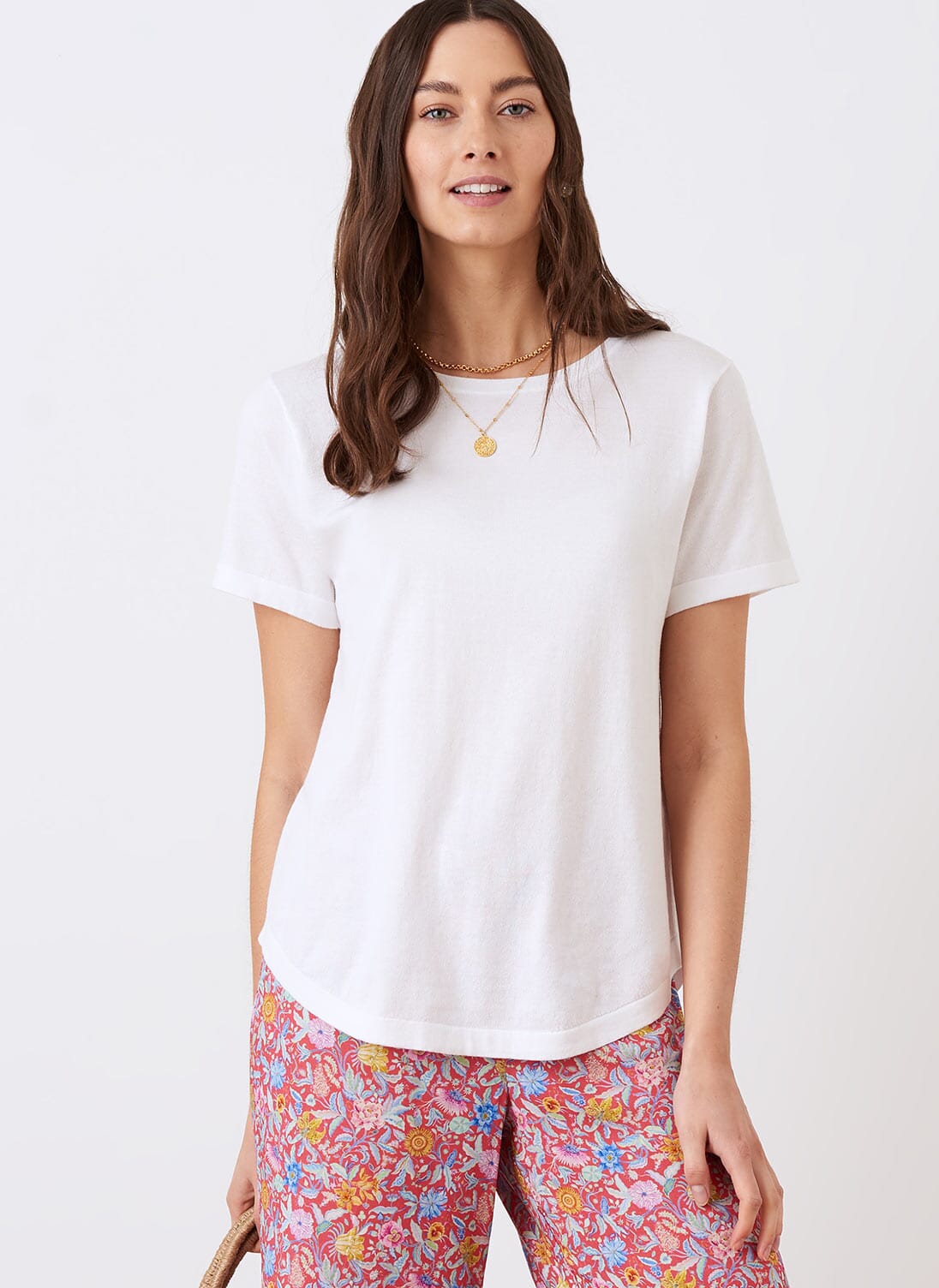 White Cotton Knit TShirt Women's TShirts Brora
