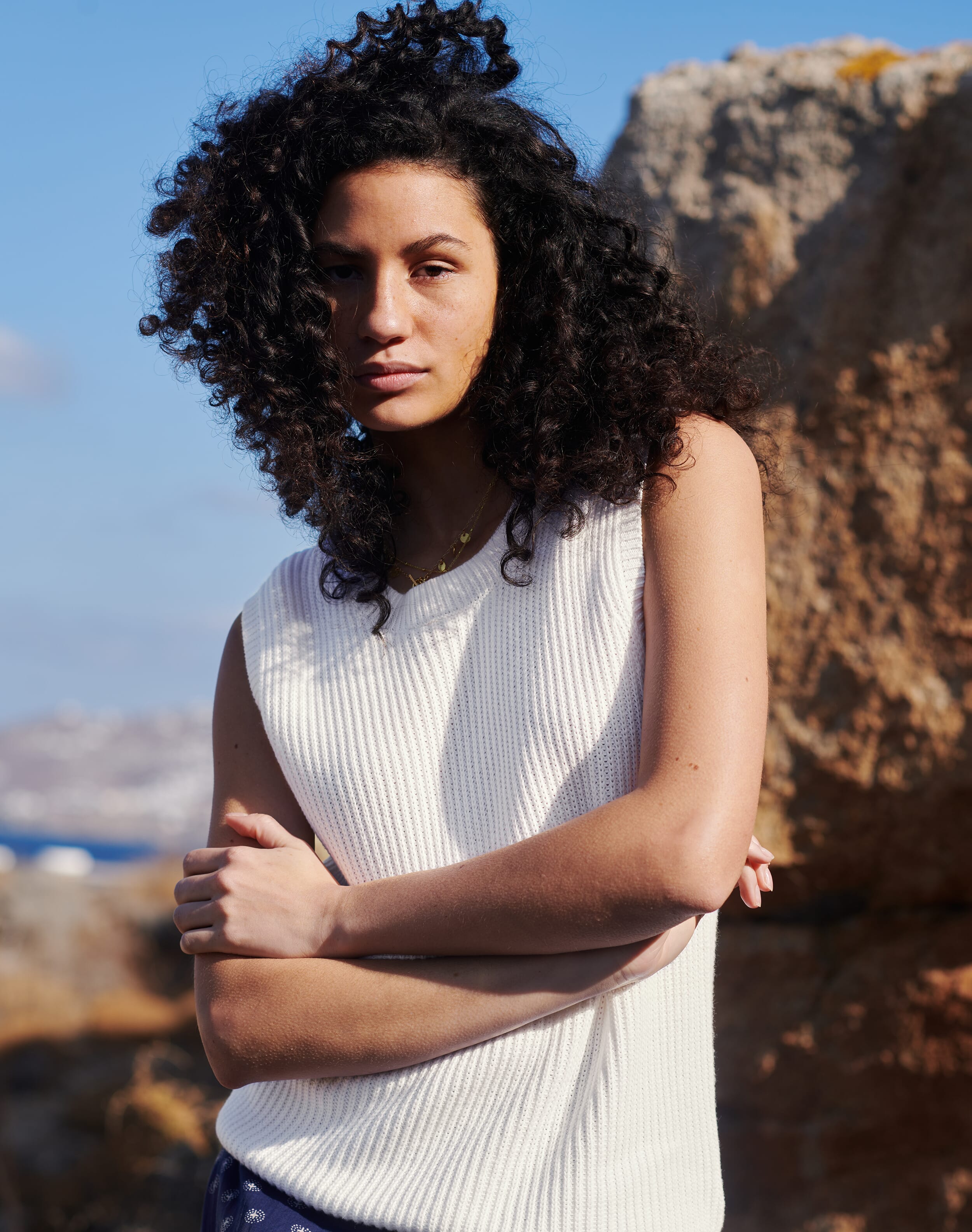 Brora Cotton Knit Ribbed Tank